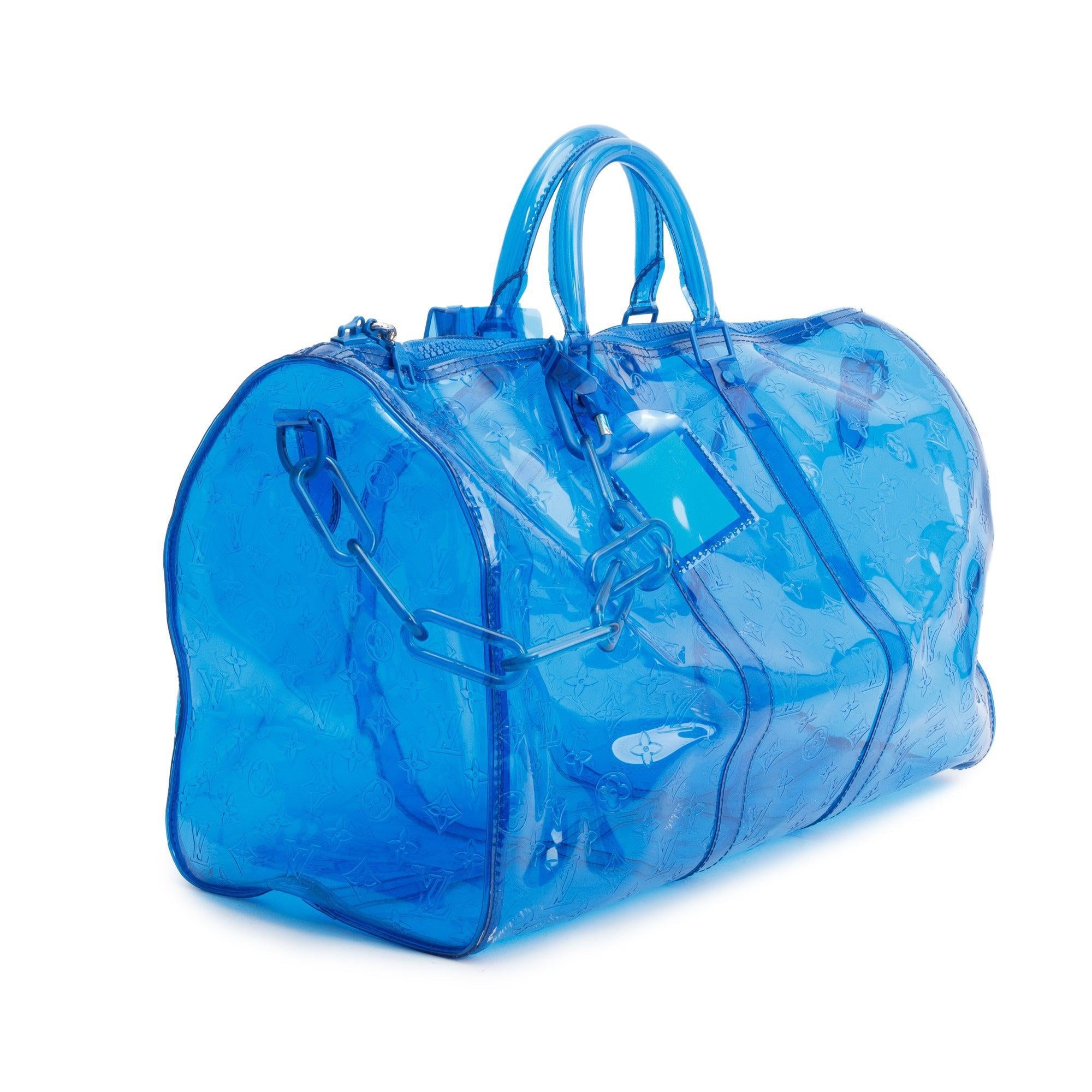 Louis Vuitton Blue Monogram Prism Keepall Bandouliere 50