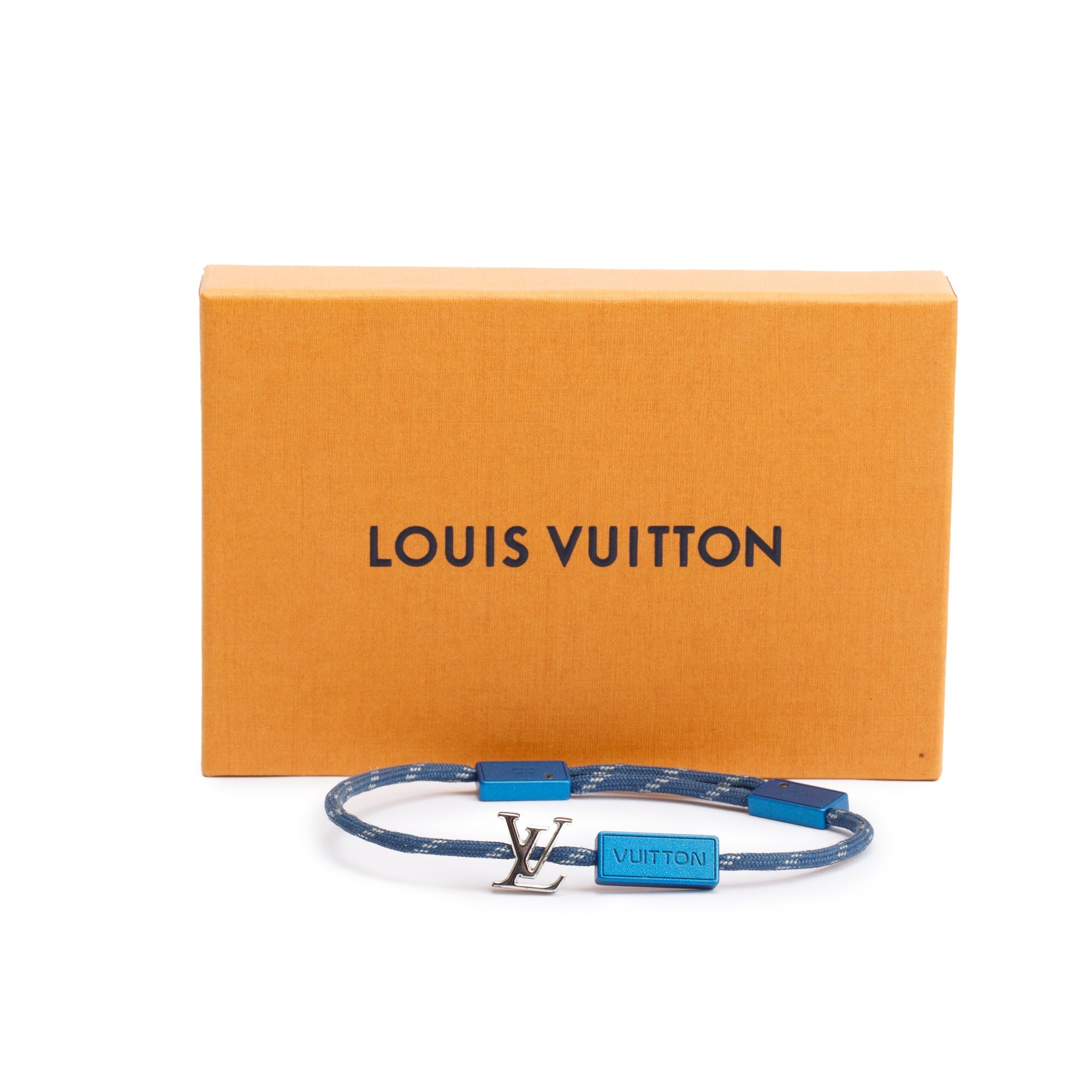 Louis Vuitton Blue Nylon Satellite Cord Bracelet w/ Box