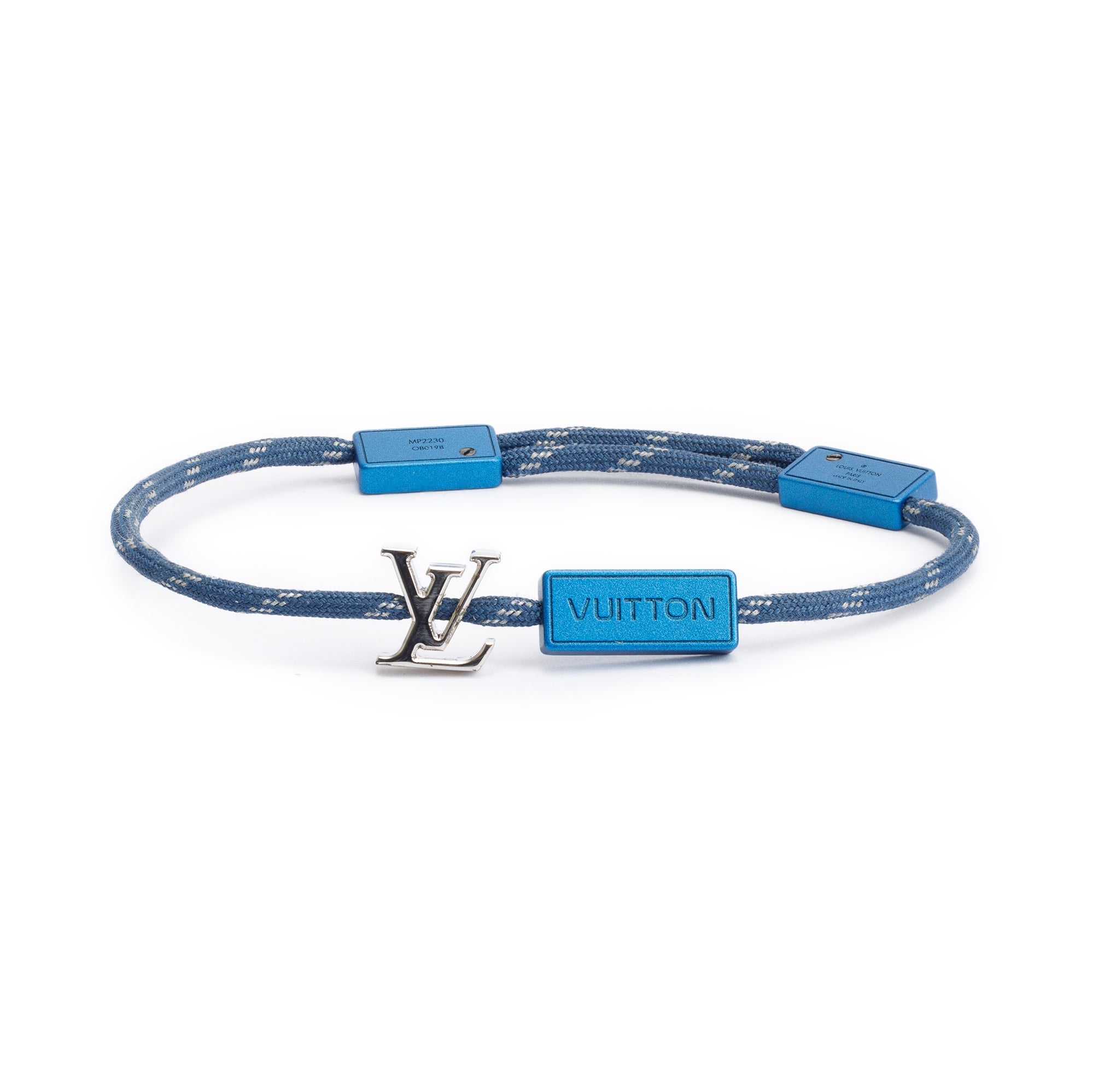 Louis Vuitton Blue Nylon Satellite Cord Bracelet w/ Box