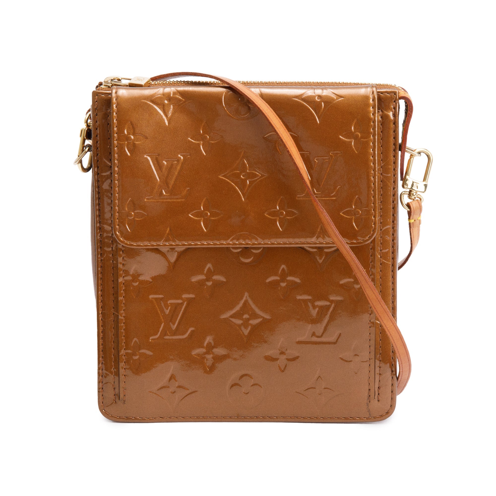 Louis Vuitton Bronze Monogram Vernis Leather Mott Bag