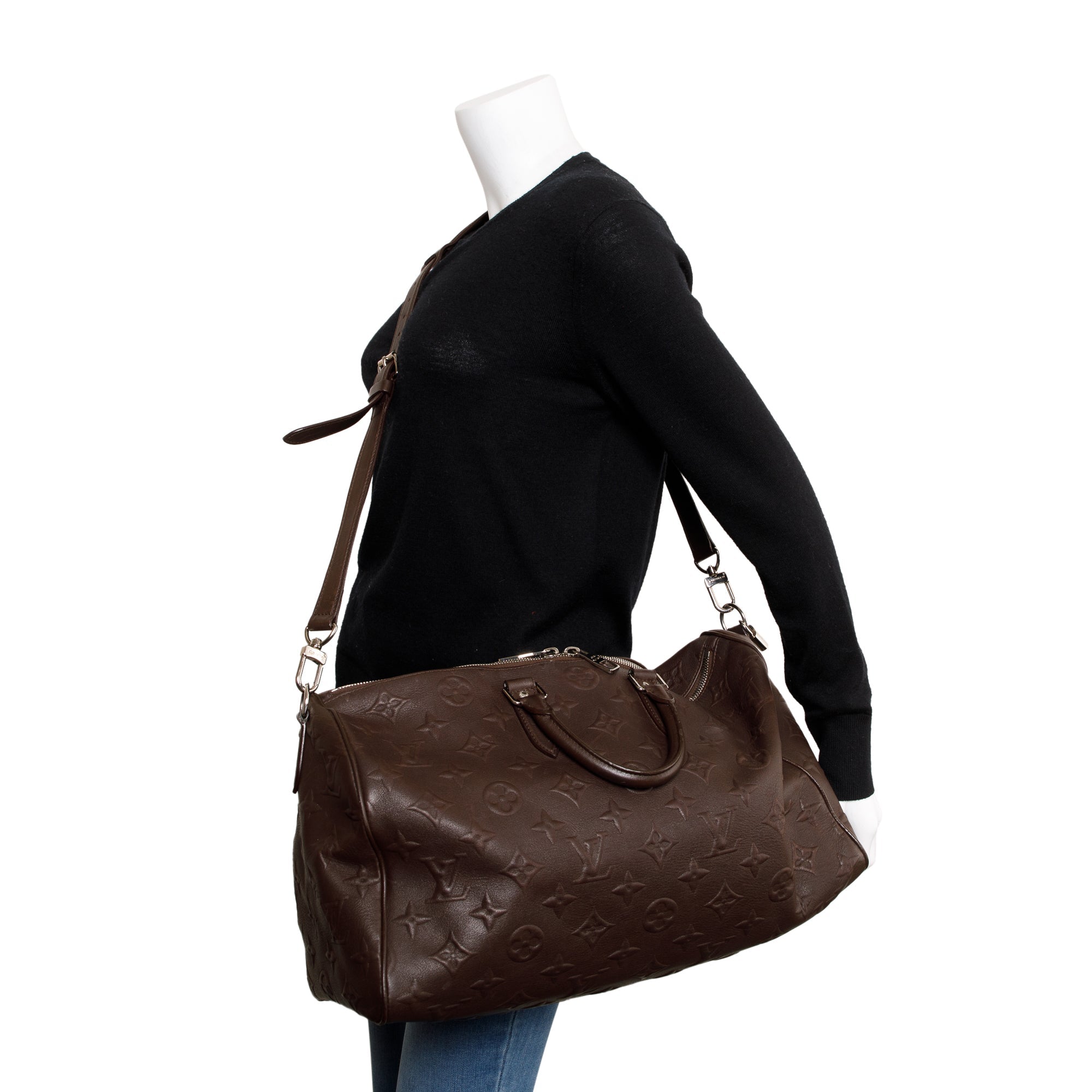 Louis Vuitton Brown Edun Monogram Revelation Keepall Bandouliere 45 w/ Strap