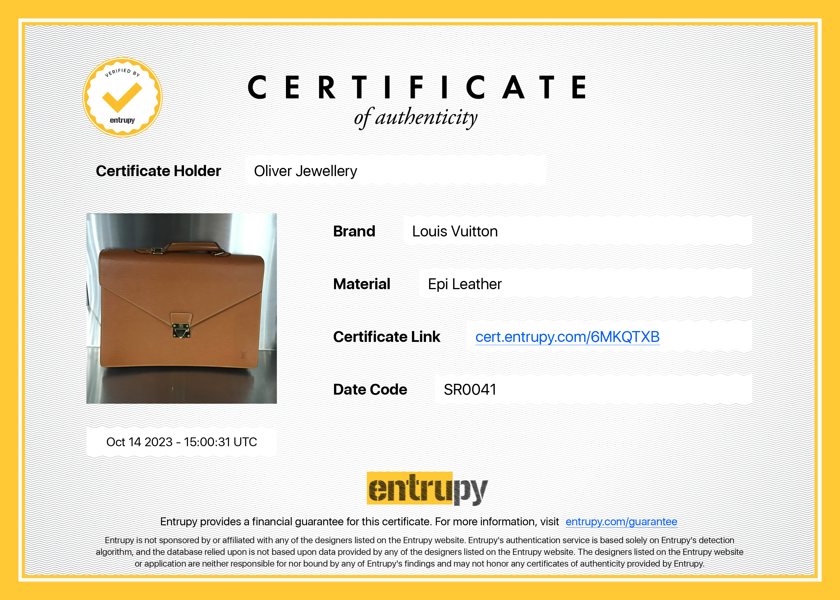 Louis Vuitton Brown Epi Leather Serviette Ambassadeur Briefcase