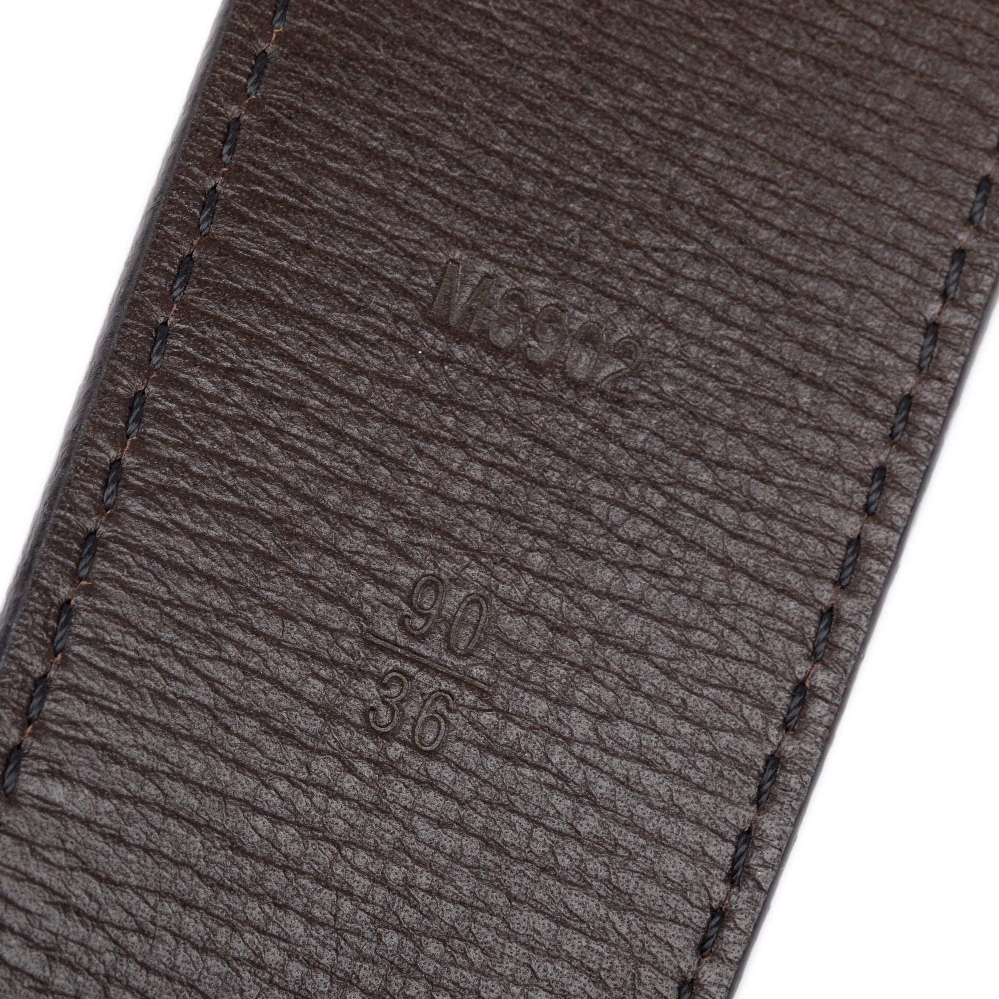 Louis Vuitton Brown Leather LV Initiales 40 MM Utah Belt, Size 90 38