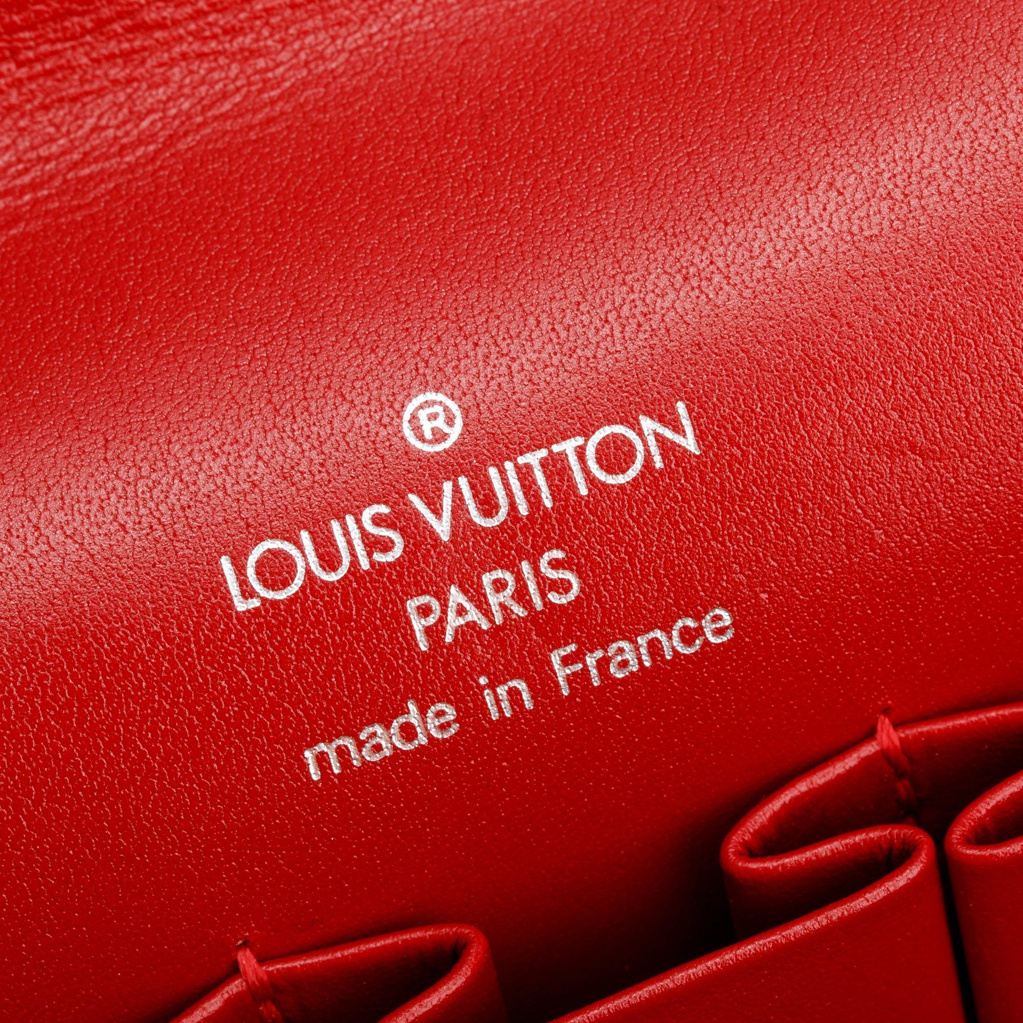 Louis Vuitton Brown Monogram Cherry Blossom Satin Silver Python Trim Crystal Amarene Shoulder Bag