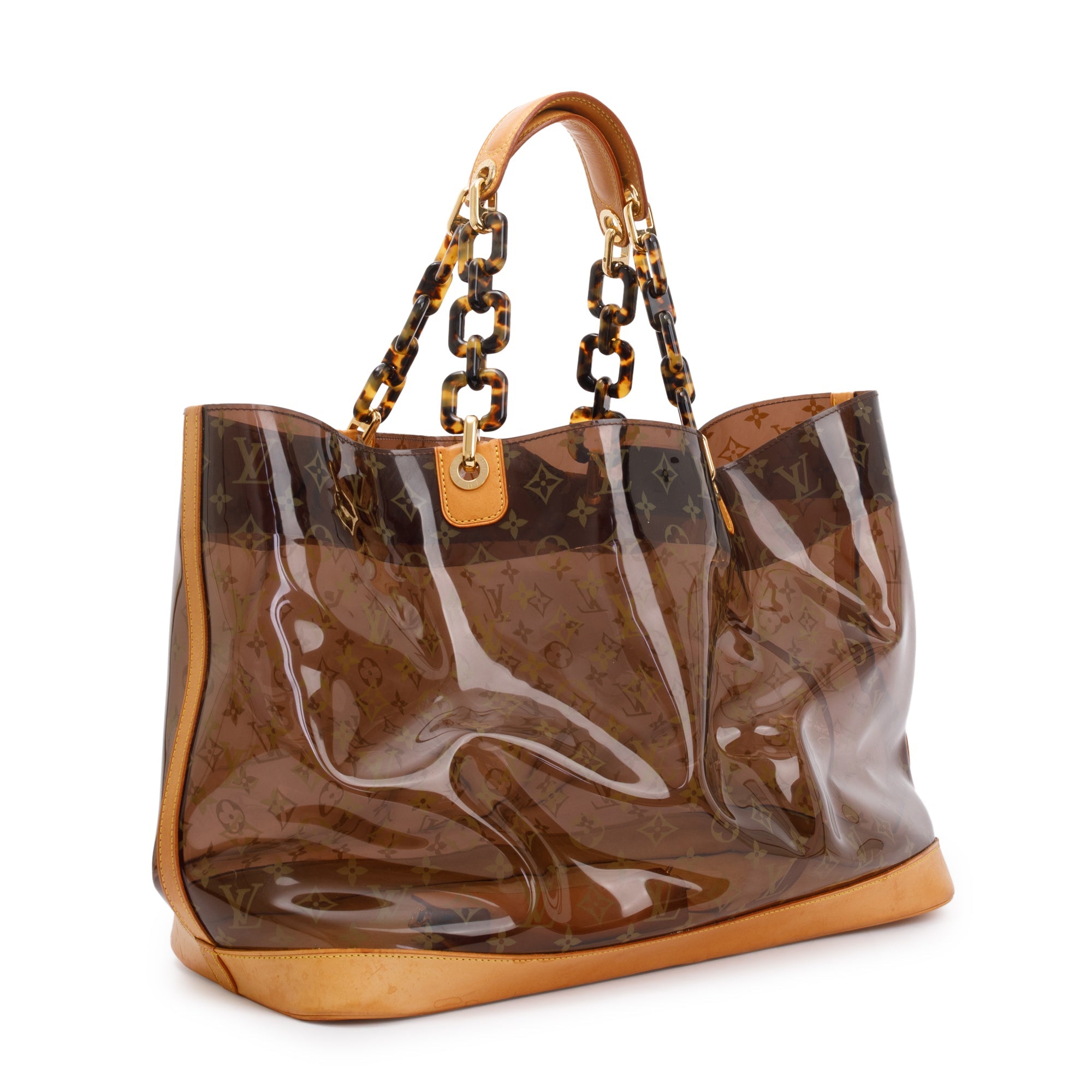 Louis Vuitton Brown Monogram Vinyl Cabas Sac Ambre GM Tote w/ Pouch