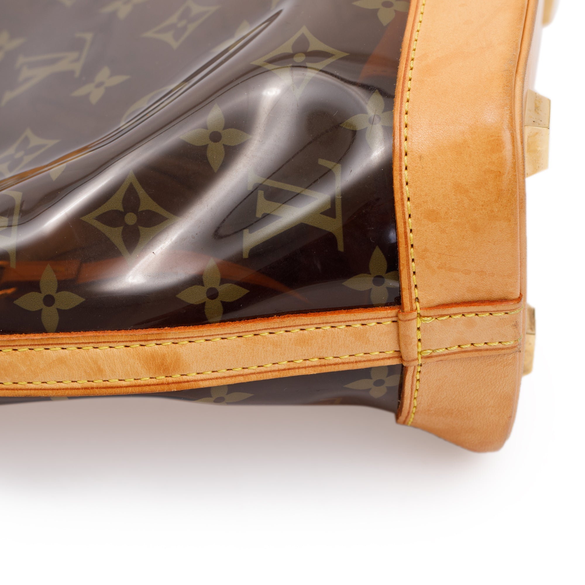 Louis Vuitton Brown Monogram Vinyl Cabas Sac Ambre PM Tote w/ Pouch