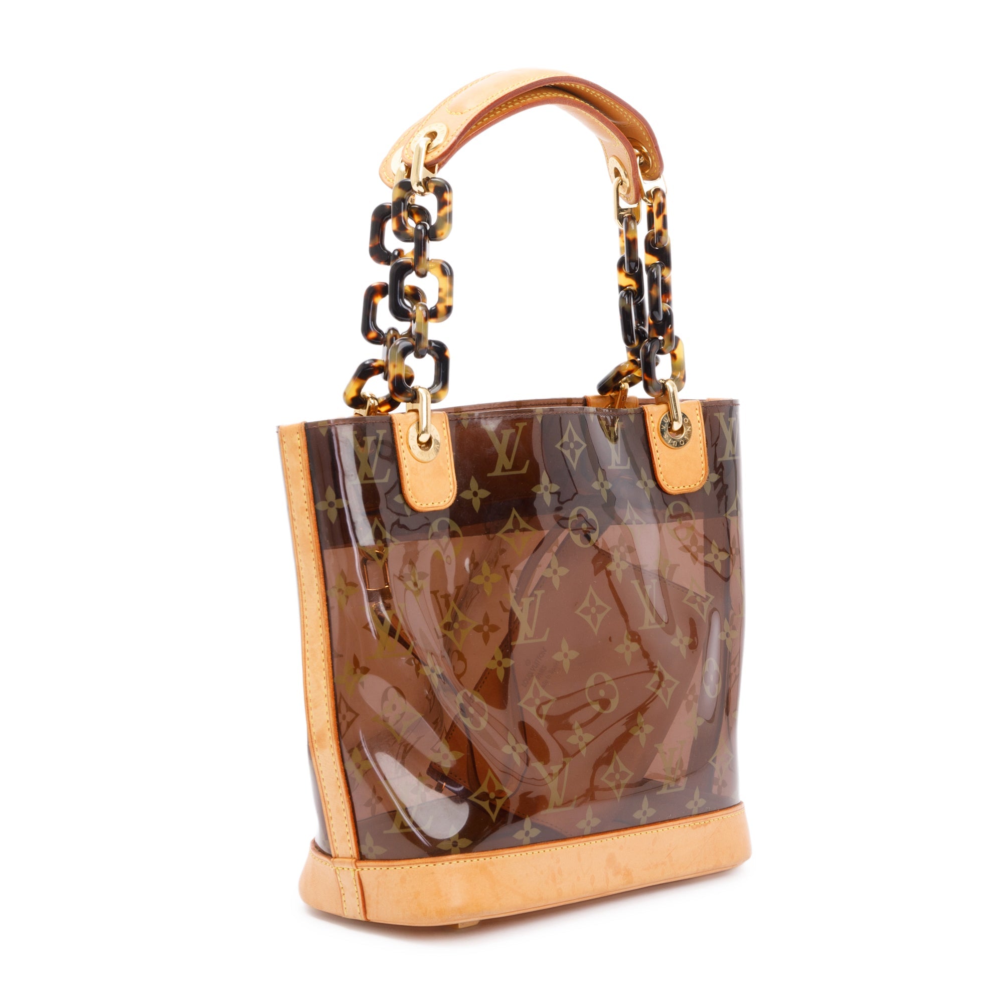 Louis Vuitton Brown Monogram Vinyl Cabas Sac Ambre PM Tote w/ Pouch