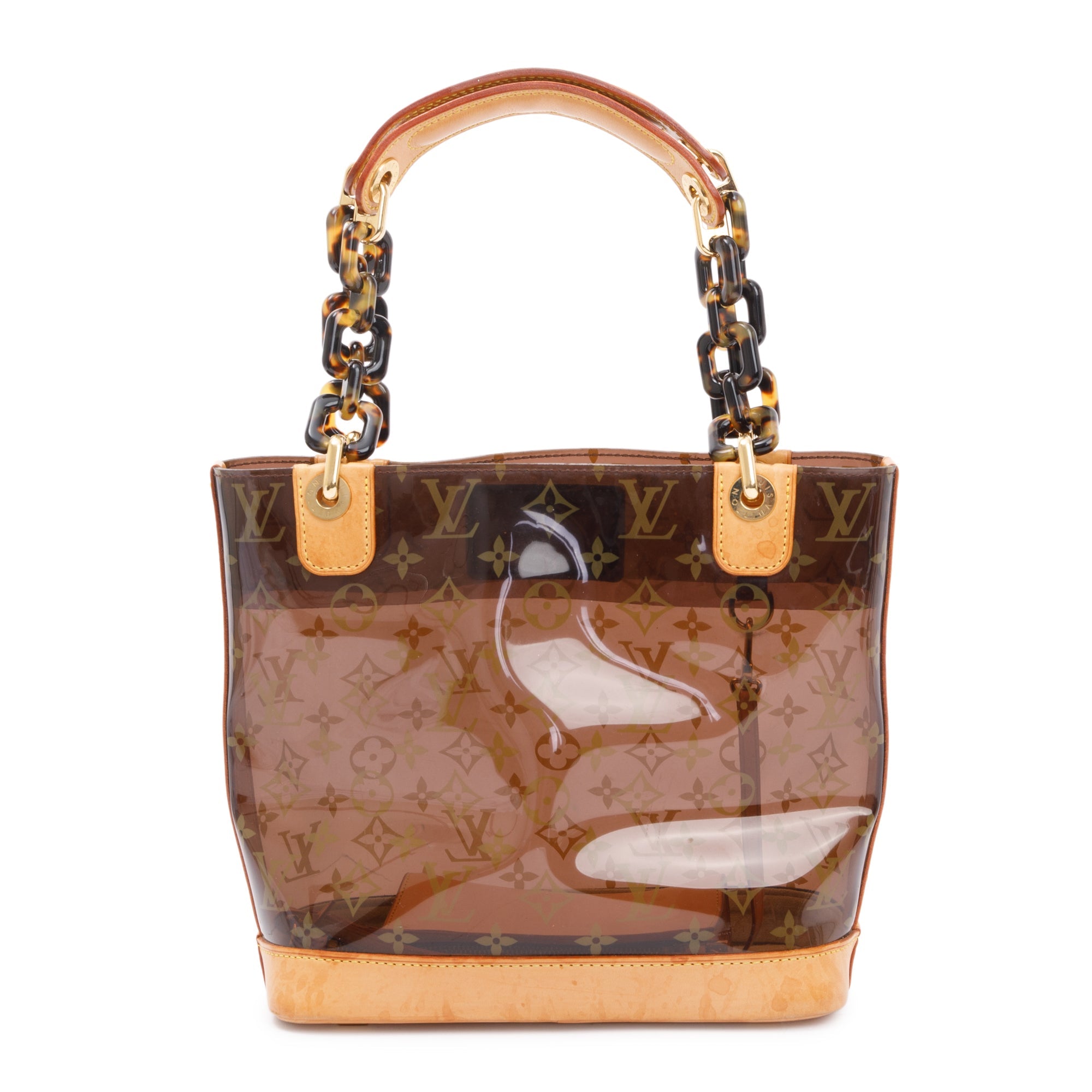 Louis Vuitton Brown Monogram Vinyl Cabas Sac Ambre PM Tote w/ Pouch