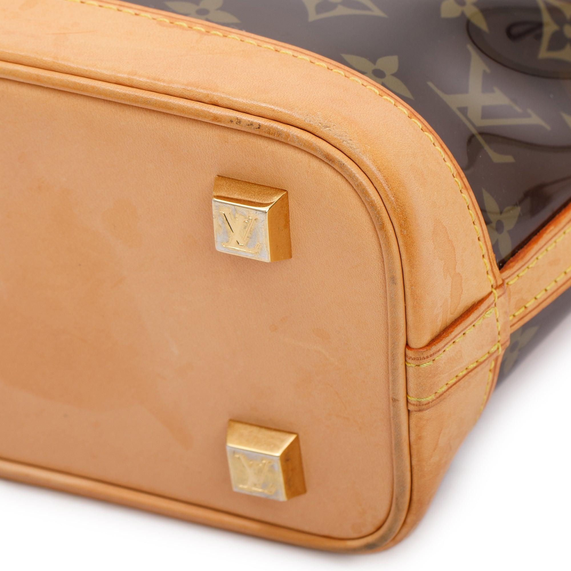 Louis Vuitton Brown Monogram Vinyl Cabas Sac Ambre PM Tote w/ Pouch