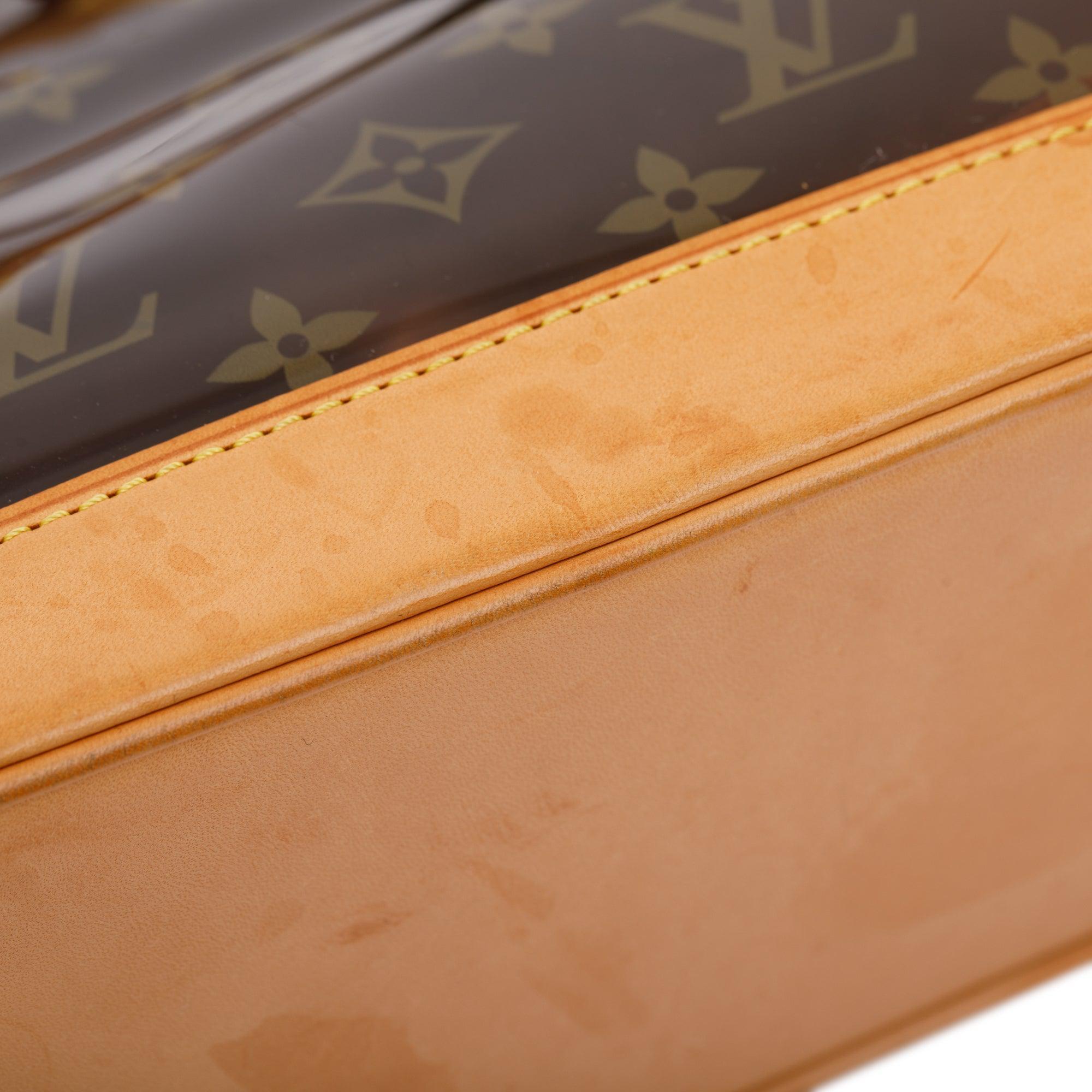 Louis Vuitton Brown Monogram Vinyl Cabas Sac Ambre PM Tote w/ Pouch