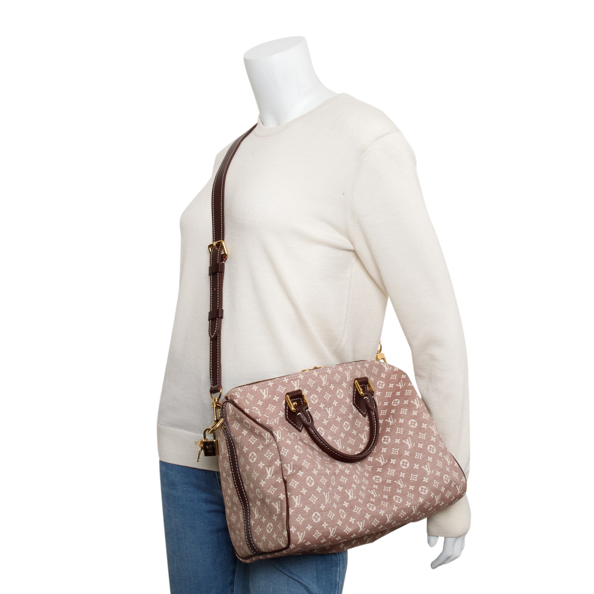 Louis Vuitton Burgundy Idylle Monogram Mini Lin Speedy Bandouliere 30