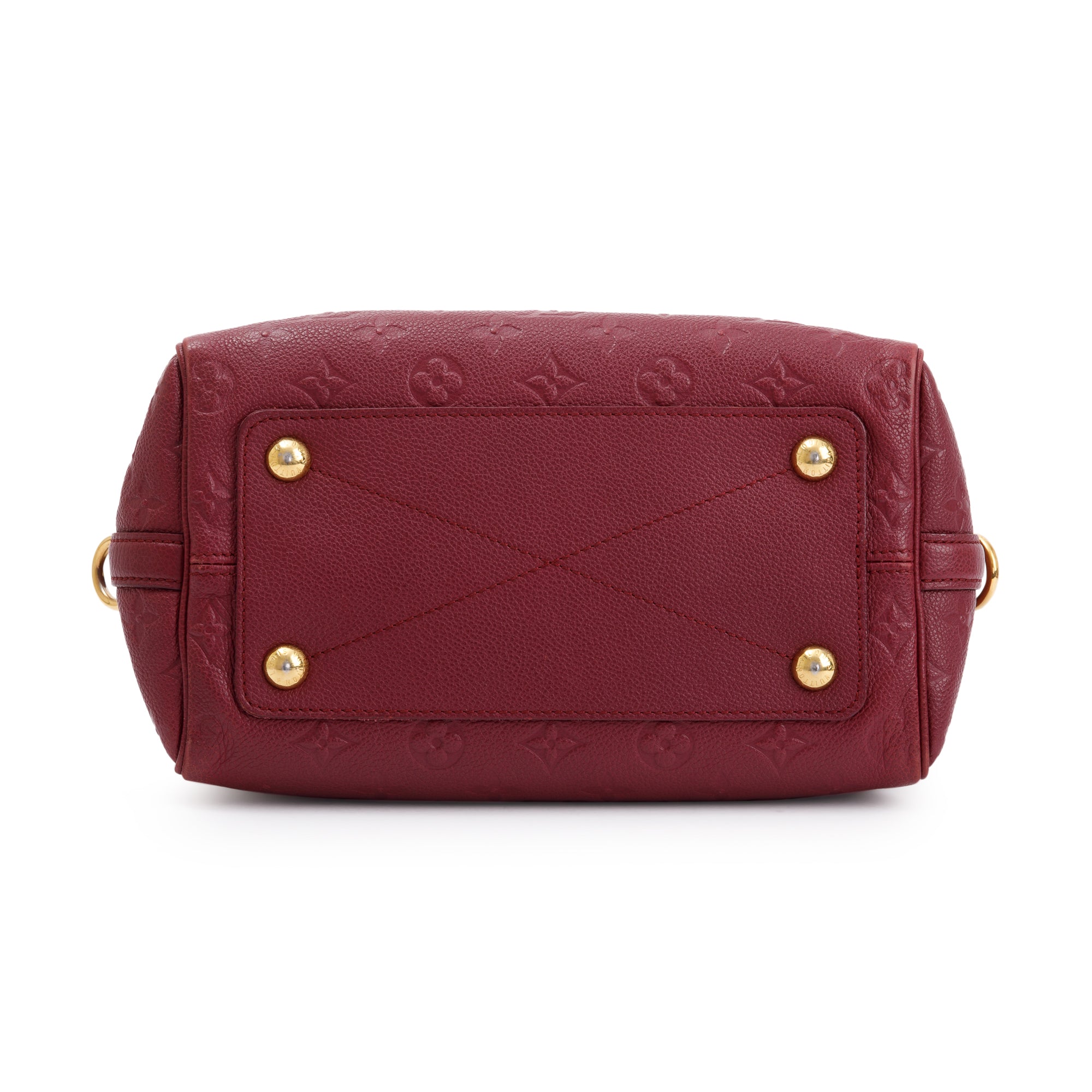 Louis Vuitton Burgundy Monogram Empreinte Leather Speedy Bandouliere 25 w/ Strap