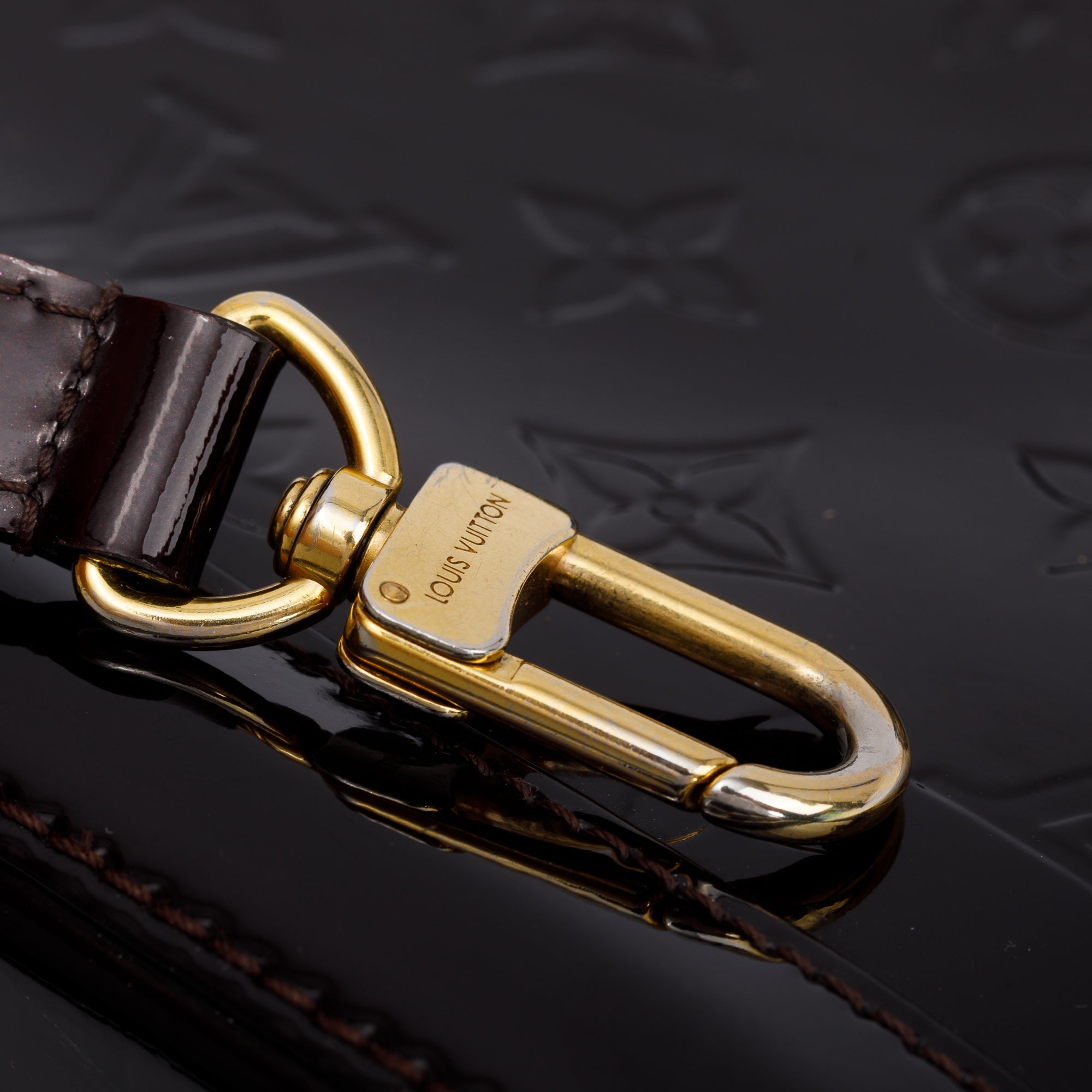 Louis Vuitton Burgundy Monogram Vernis Leather Alma BB w/ Strap