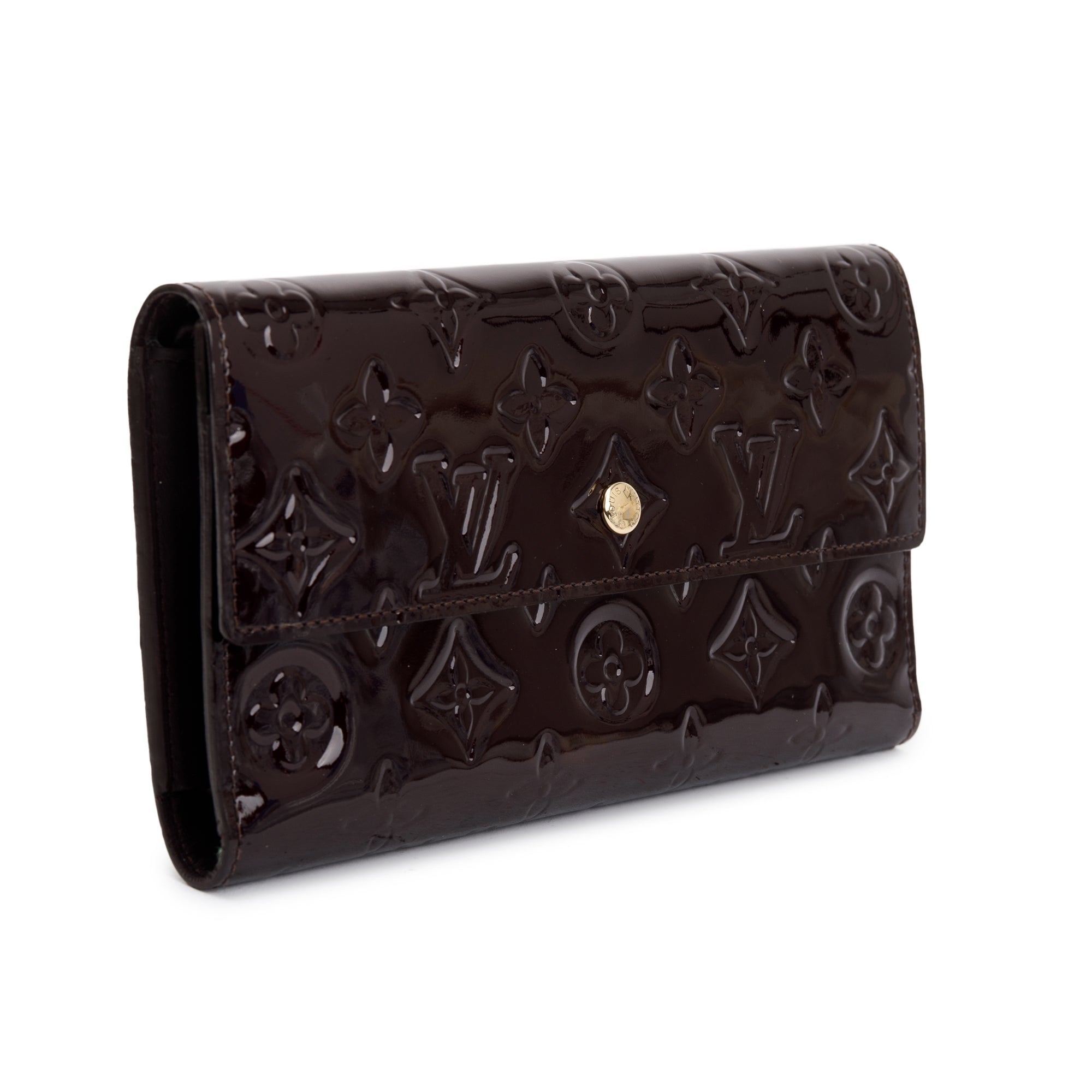 Louis Vuitton Burgundy Monogram Vernis Leather Porte Tresor International Wallet