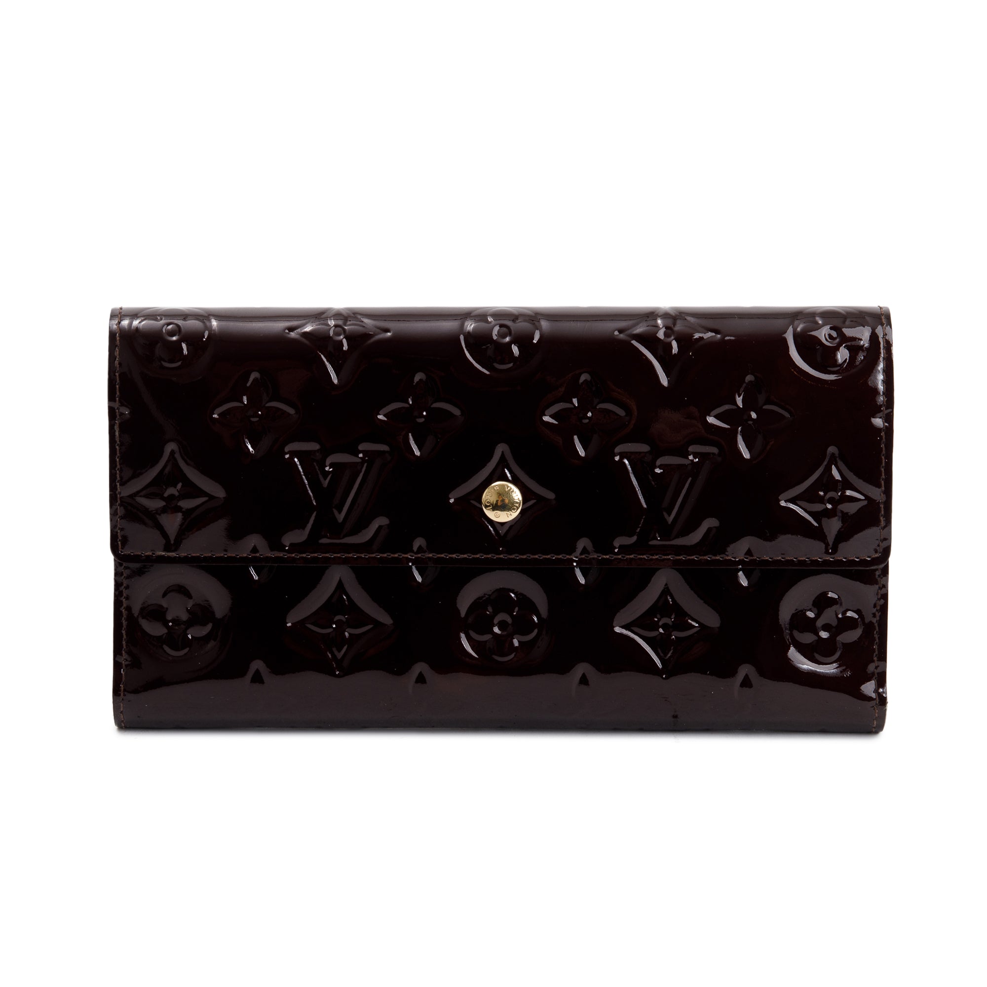 Louis Vuitton Burgundy Monogram Vernis Leather Porte Tresor International Wallet