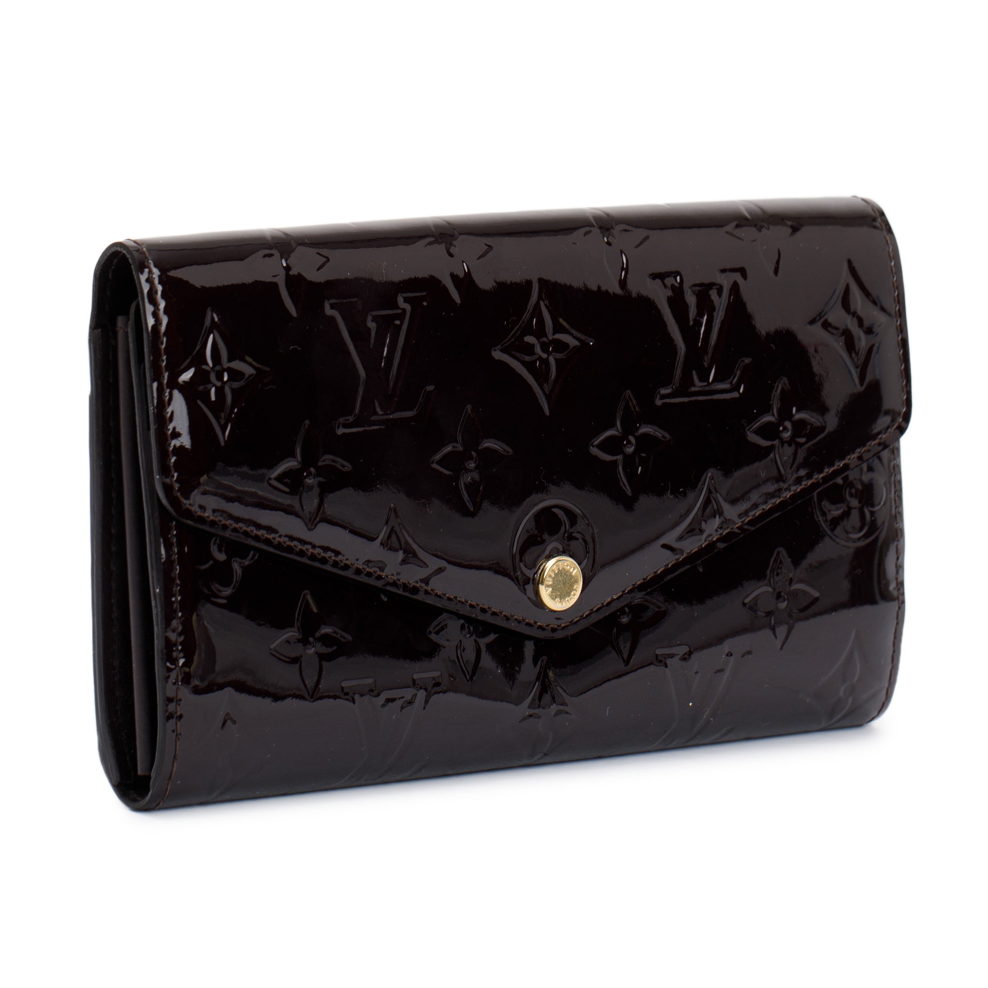 Louis Vuitton Burgundy Monogram Vernis Sarah Wallet