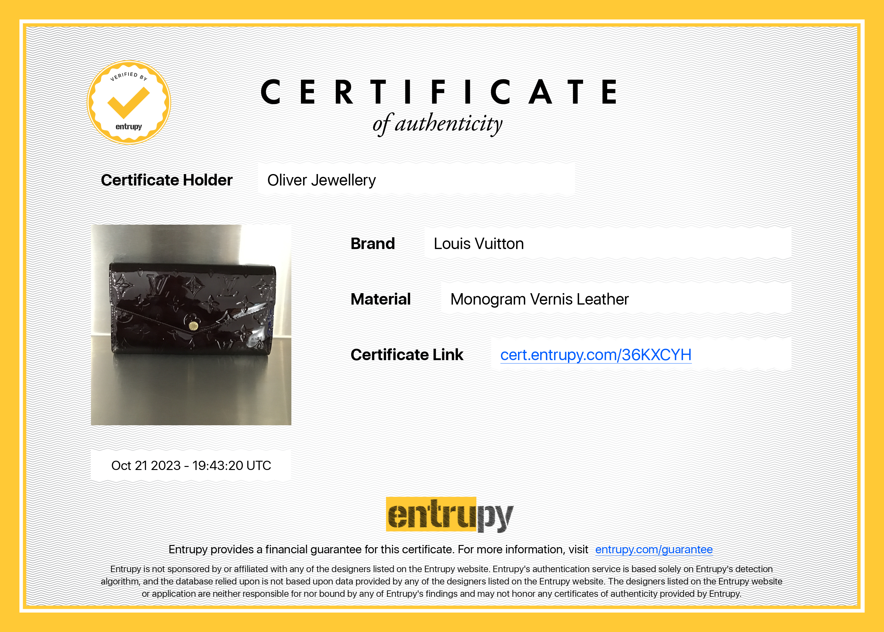 Louis Vuitton Burgundy Monogram Vernis Sarah Wallet