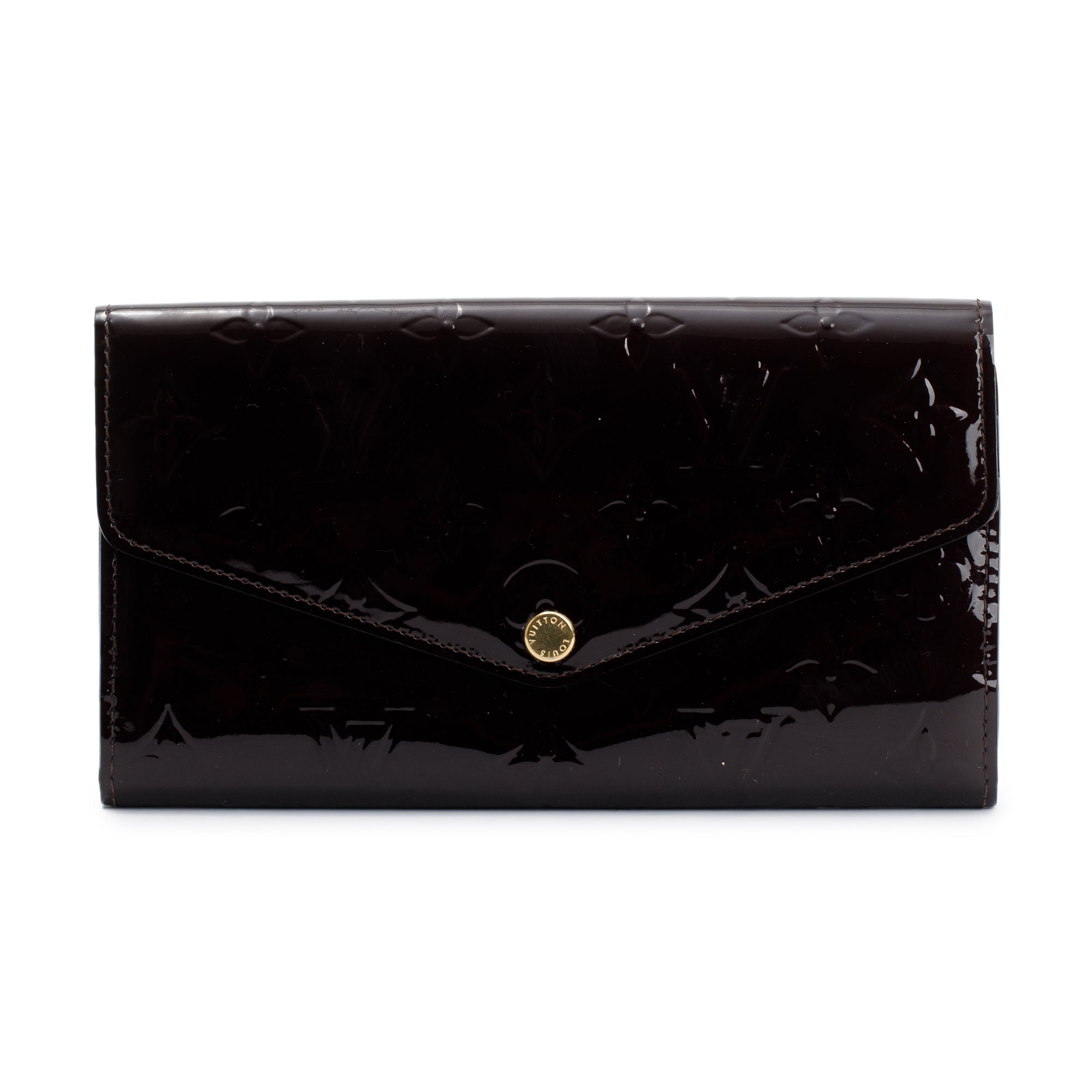 Louis Vuitton Burgundy Monogram Vernis Sarah Wallet