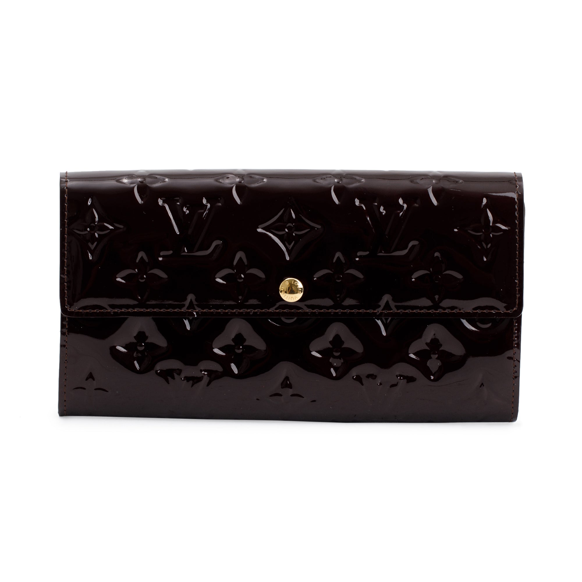 Louis Vuitton Burgundy Monogram Vernis Sarah Wallet