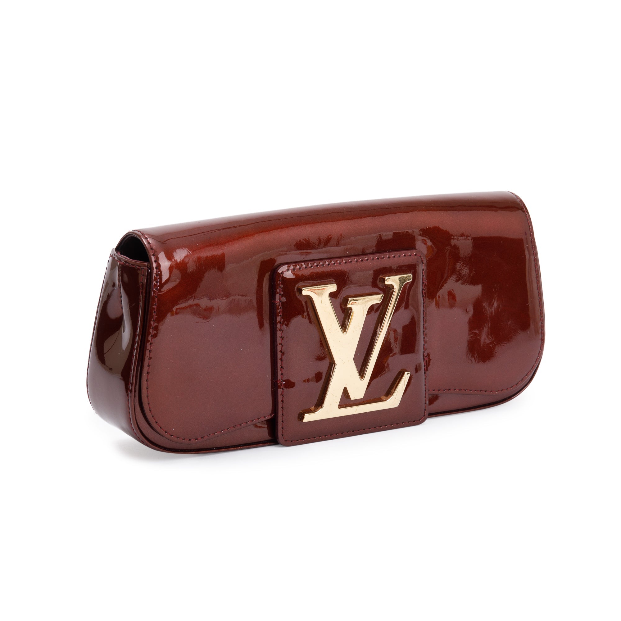 Louis Vuitton Burgundy Vernis Leather Sobe Clutch