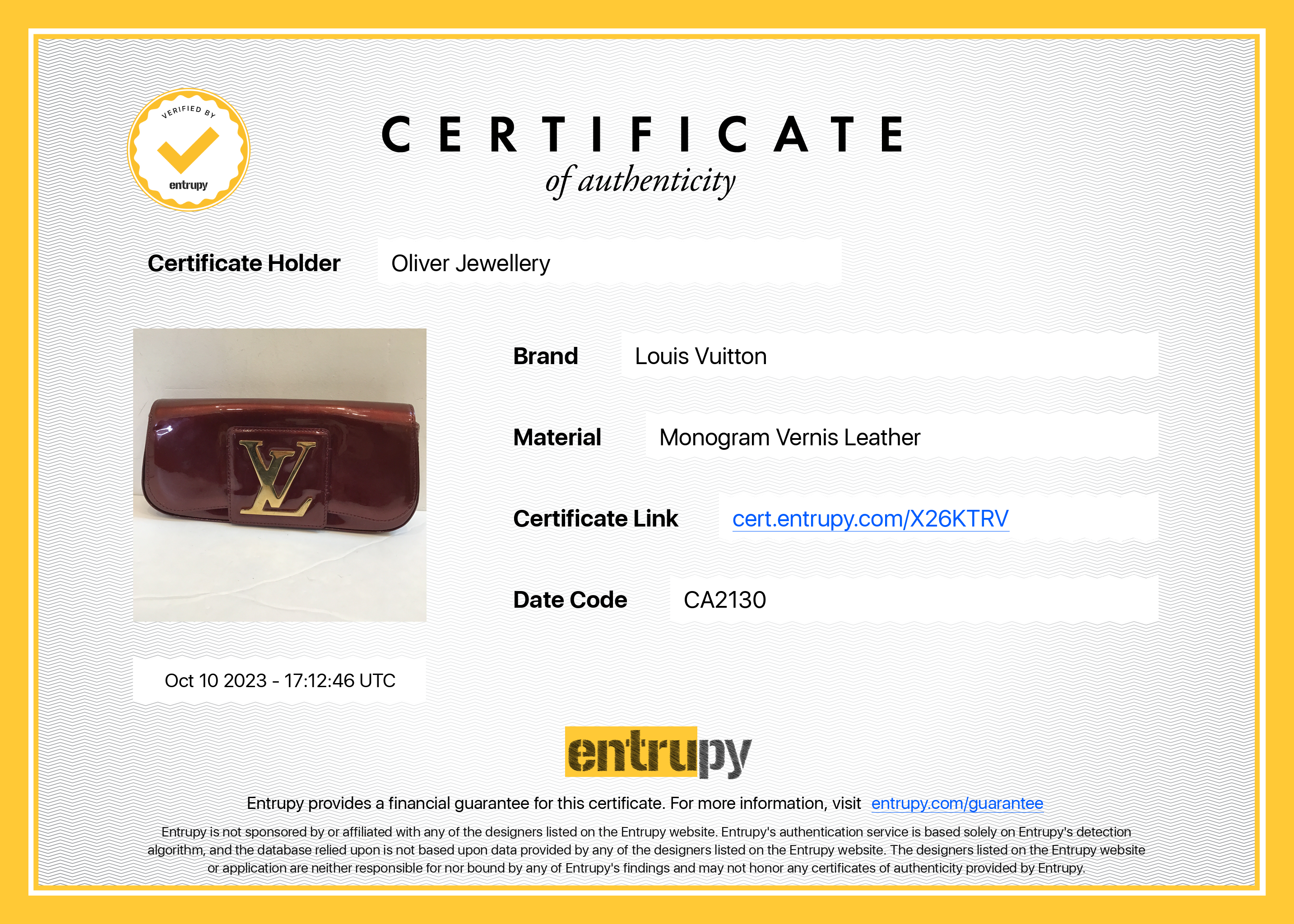 Louis Vuitton Burgundy Vernis Leather Sobe Clutch