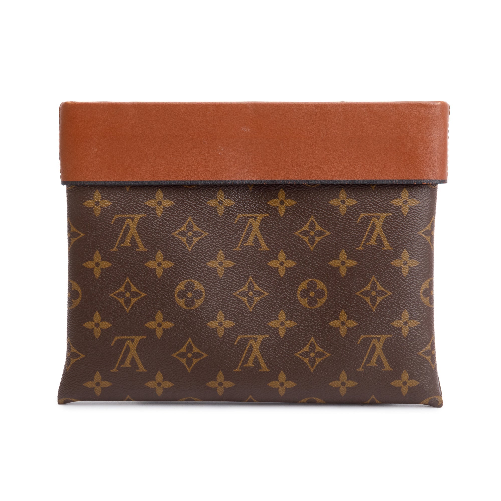 Louis Vuitton Caramel Leather Monogram Pochette Tuileries w/ Box
