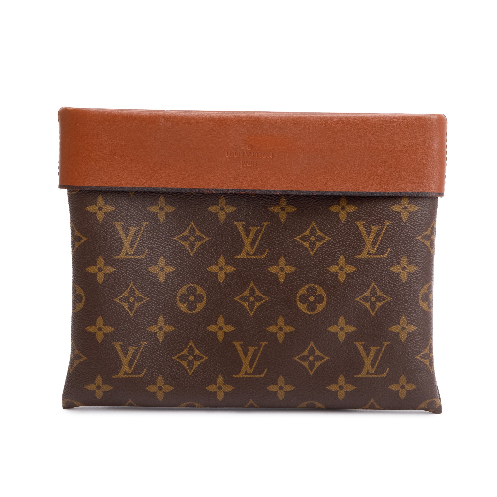 Louis Vuitton Caramel Leather Monogram Pochette Tuileries w/ Box