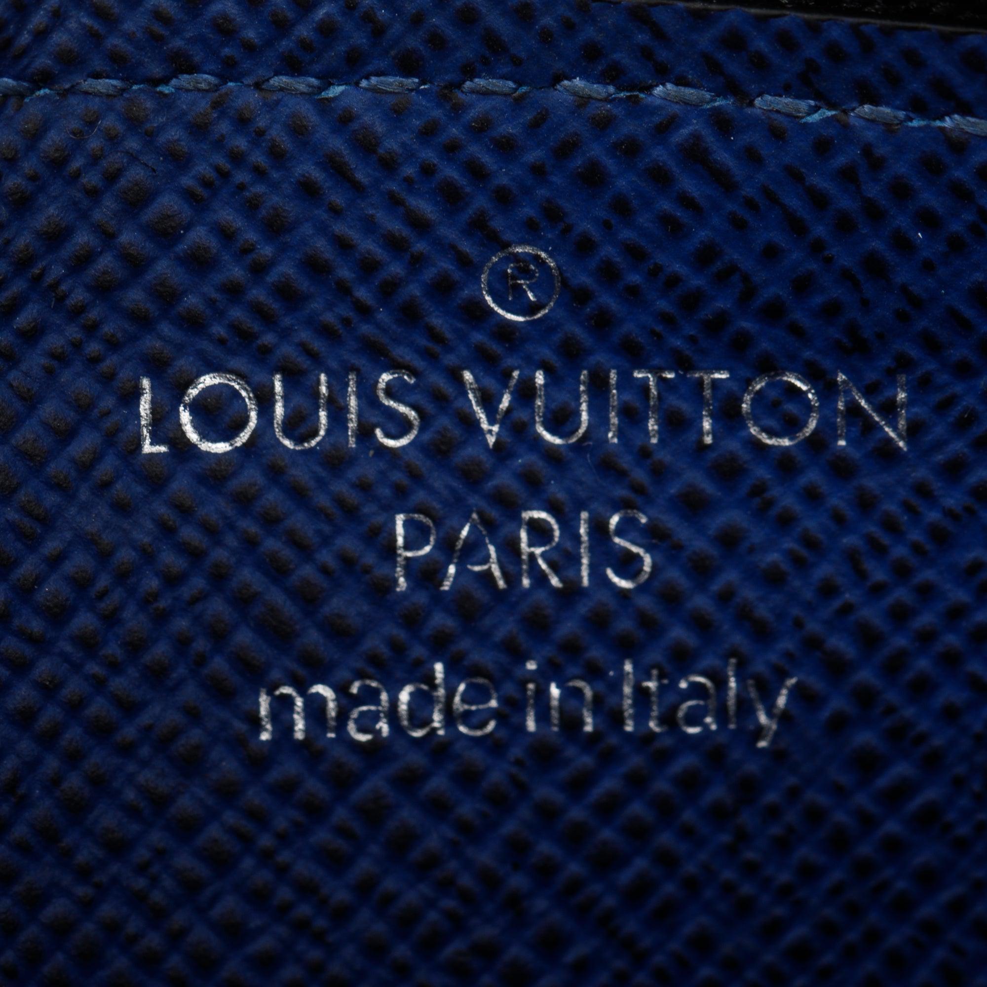 Louis Vuitton Cobalt Blue Taigarama Leather Coin Card Holder