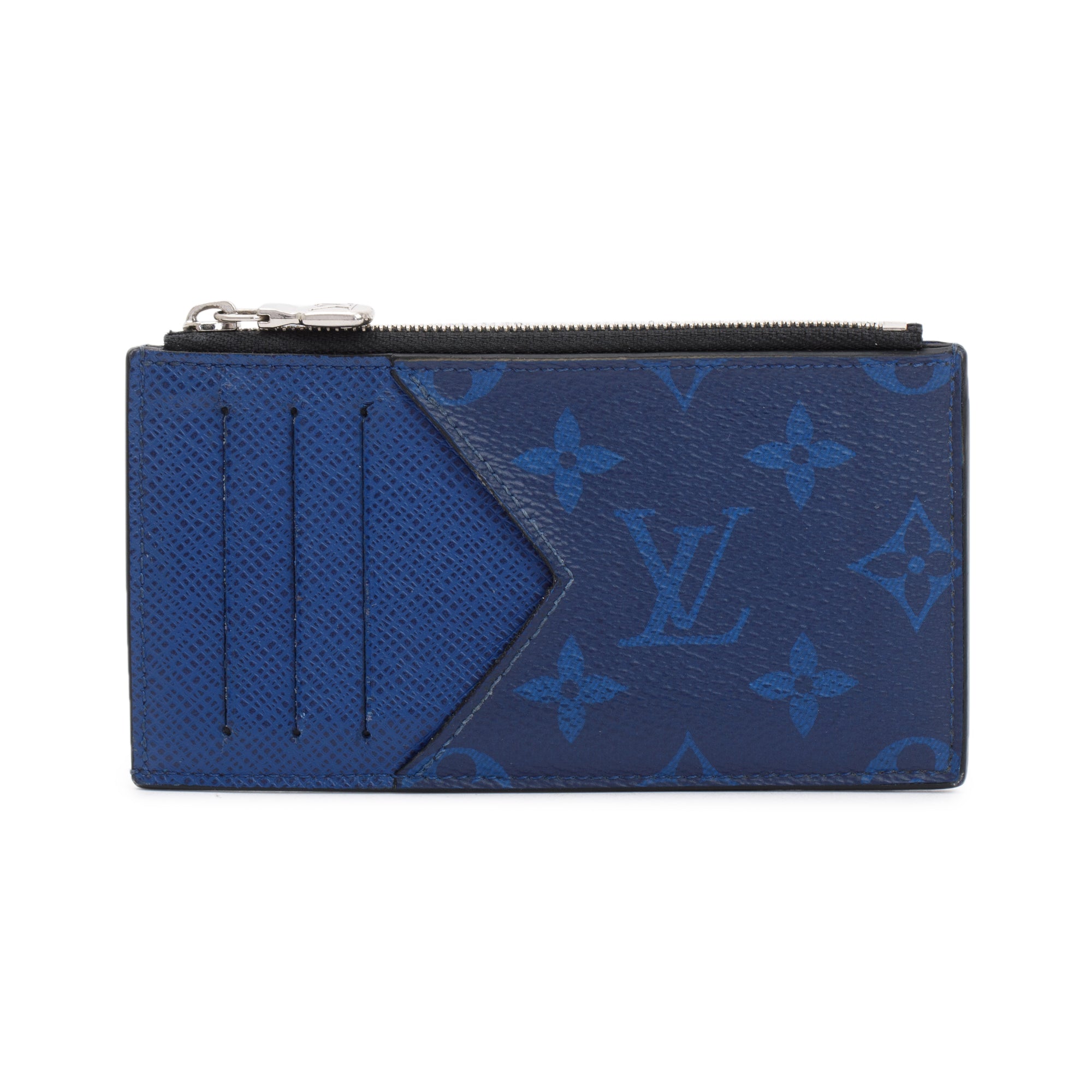 Louis Vuitton Cobalt Blue Taigarama Leather Coin Card Holder