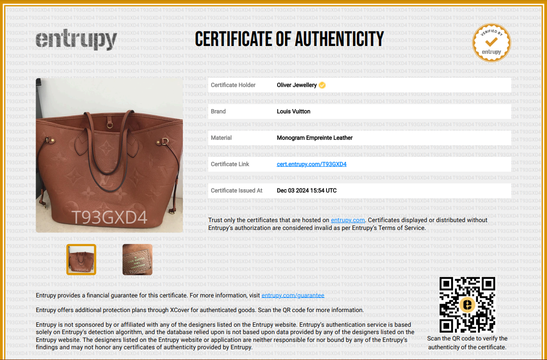 Louis Vuitton Congac Monogram Giant Empreinte Leather Neverfull MM w/ Pouch