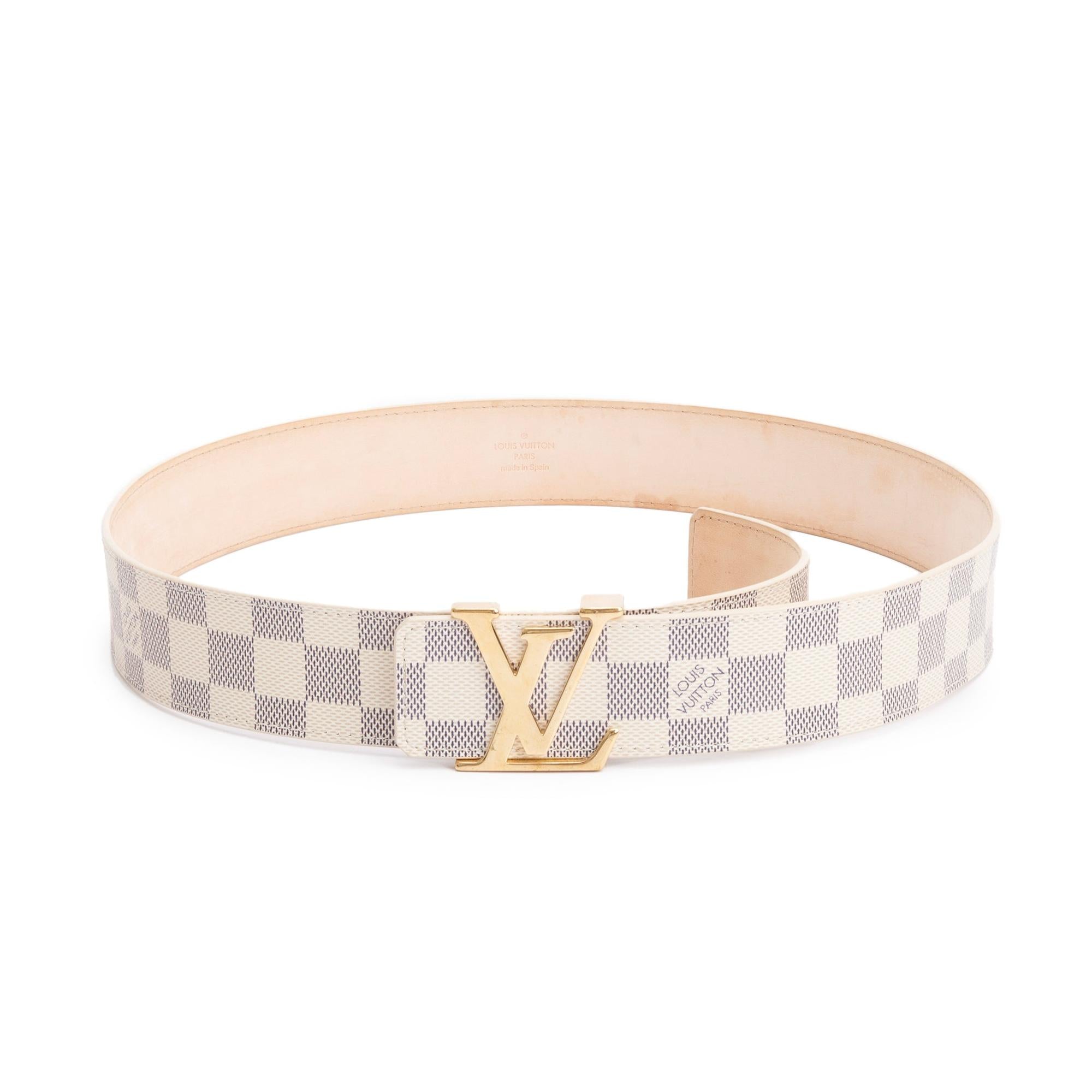 Louis Vuitton Damier Azur Canvas LV Initials 40 MM Belt 90 36