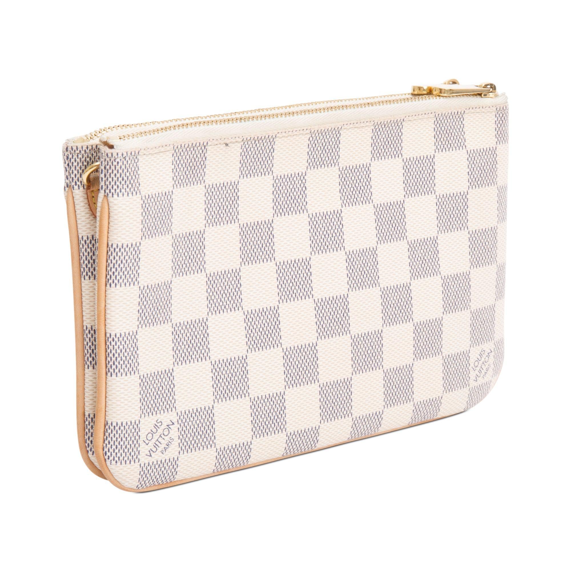 Louis Vuitton Damier Azur Double Zip Pochette w/ Strap