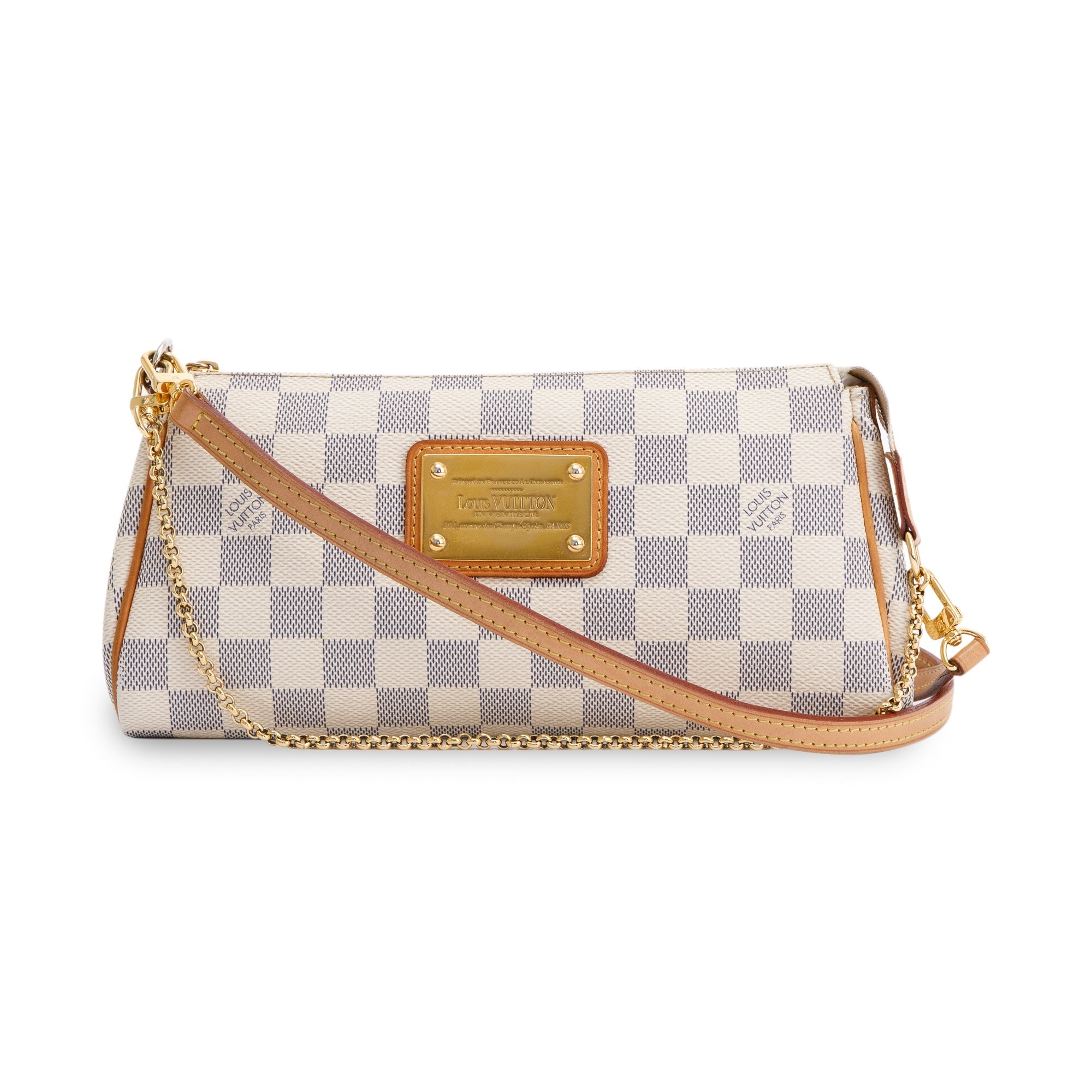 Louis Vuitton Damier Azur Eva Clutch w/ Straps & Box