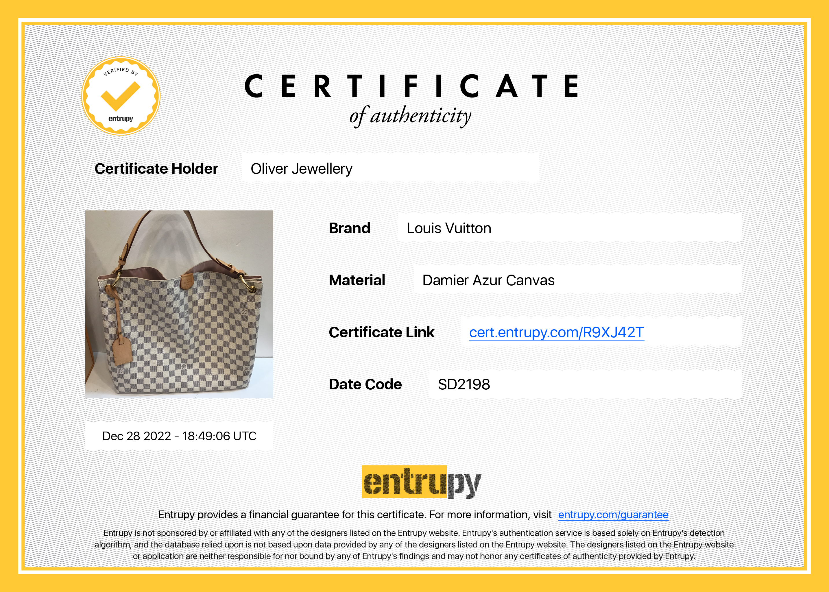 Louis Vuitton Damier Azur Graceful MM