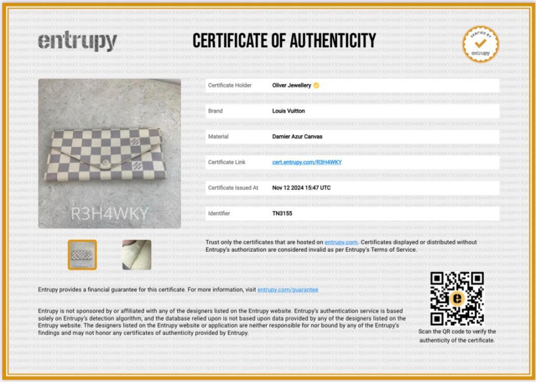 Louis Vuitton Damier Azur Josephine Wallet w/ Insert