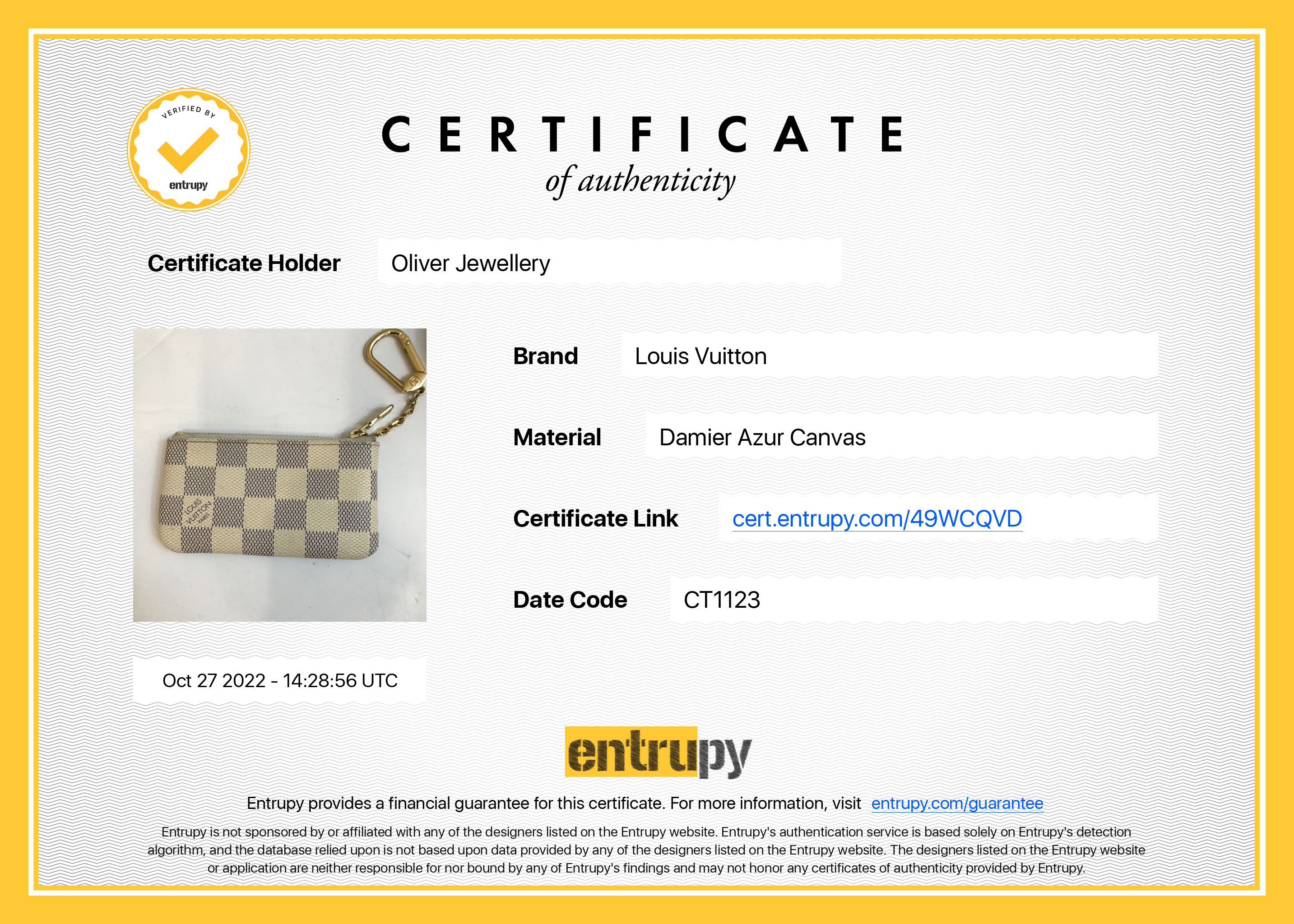 Louis Vuitton Damier Azur Key Pouch