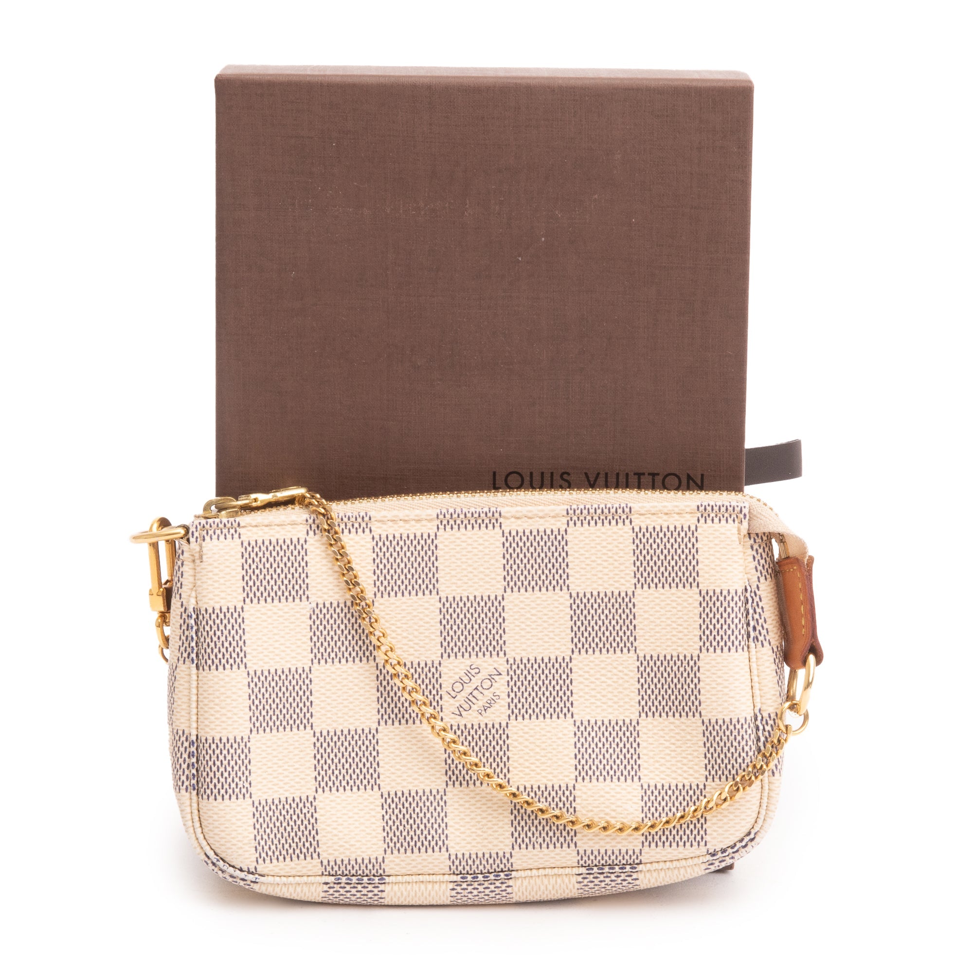 Louis Vuitton Damier Azur Mini Pochette Accessories w/ Box & Receipt