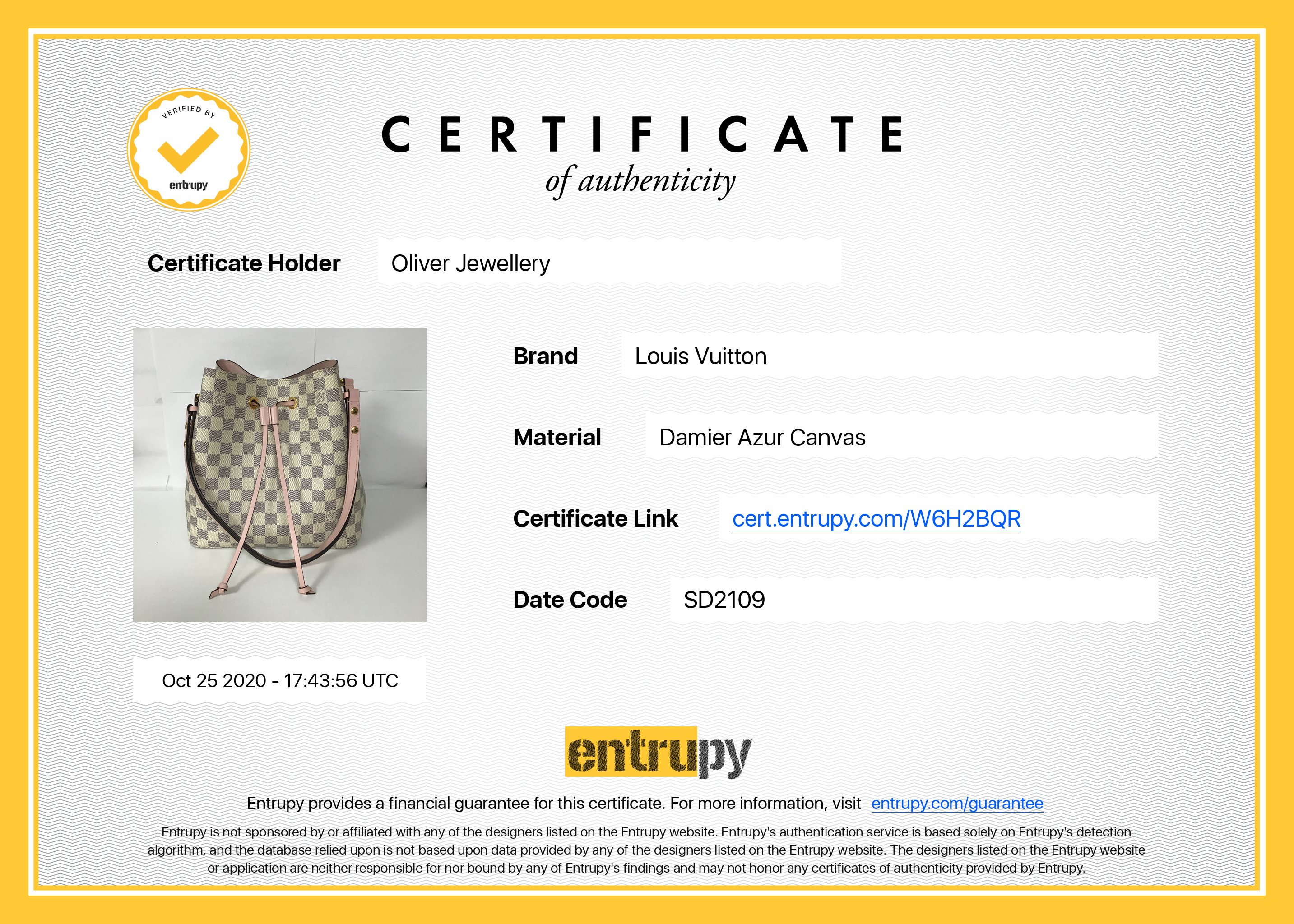 Louis Vuitton Damier Azur NeoNoe MM w/ Box