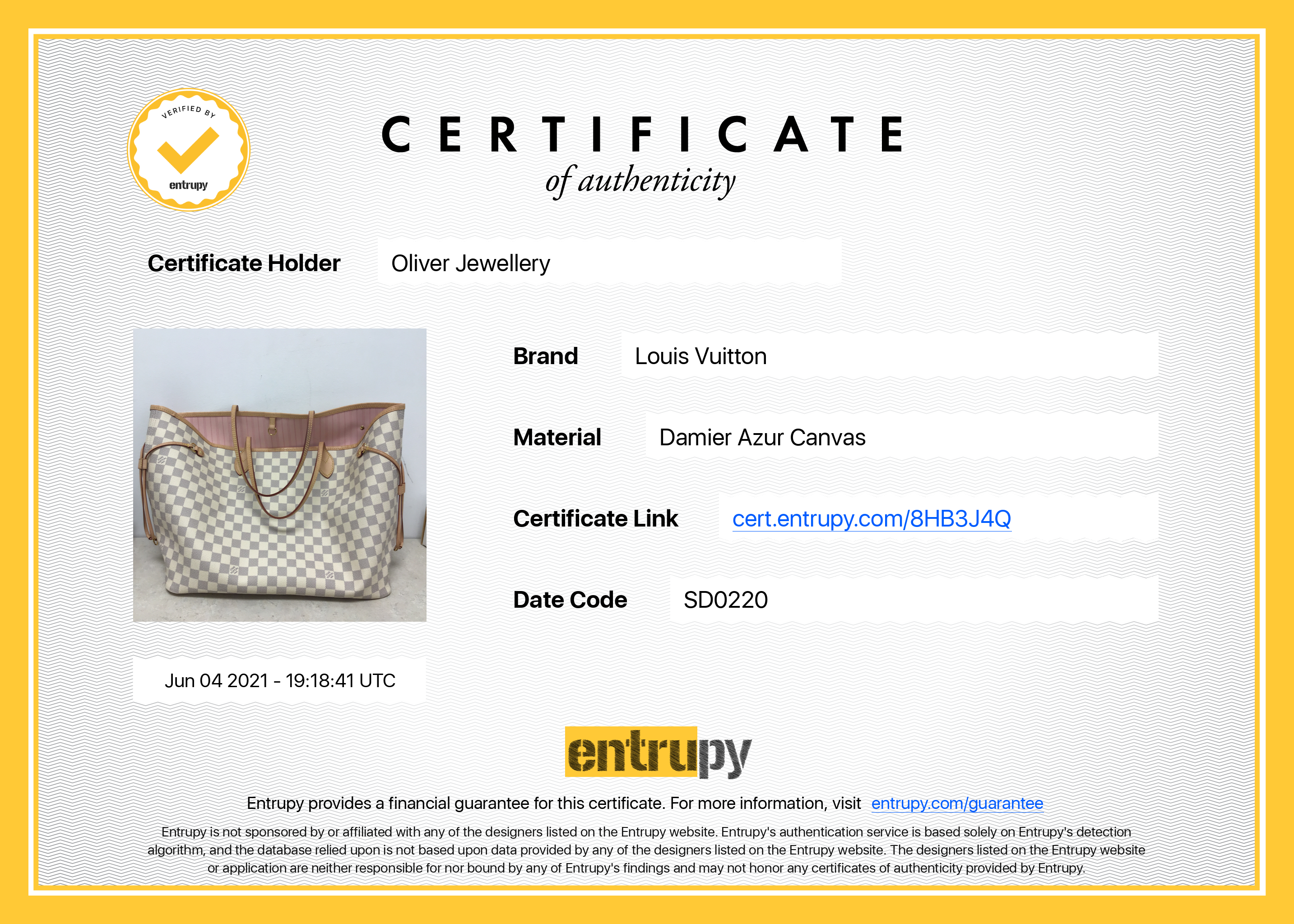 Louis Vuitton Damier Azur Neverfull GM