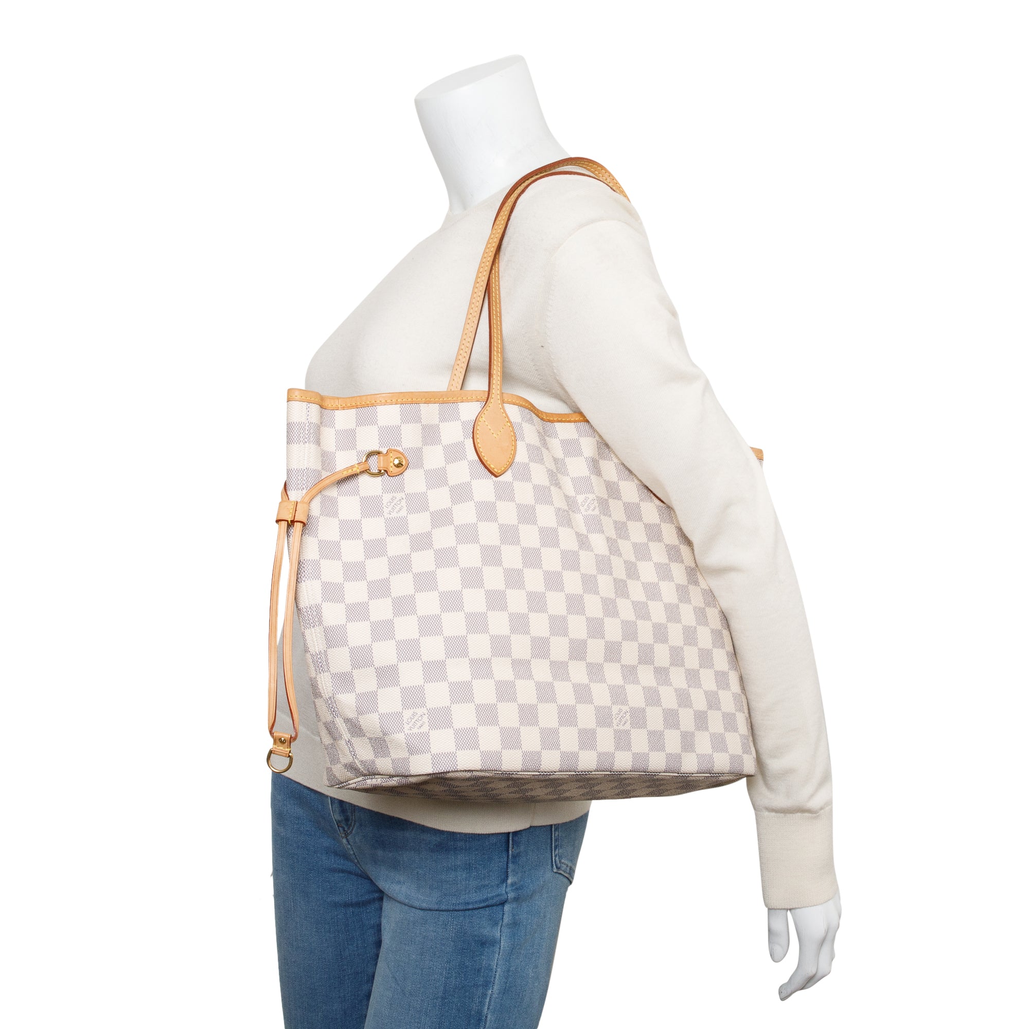 Louis Vuitton Damier Azur Neverfull MM w/ Pouch