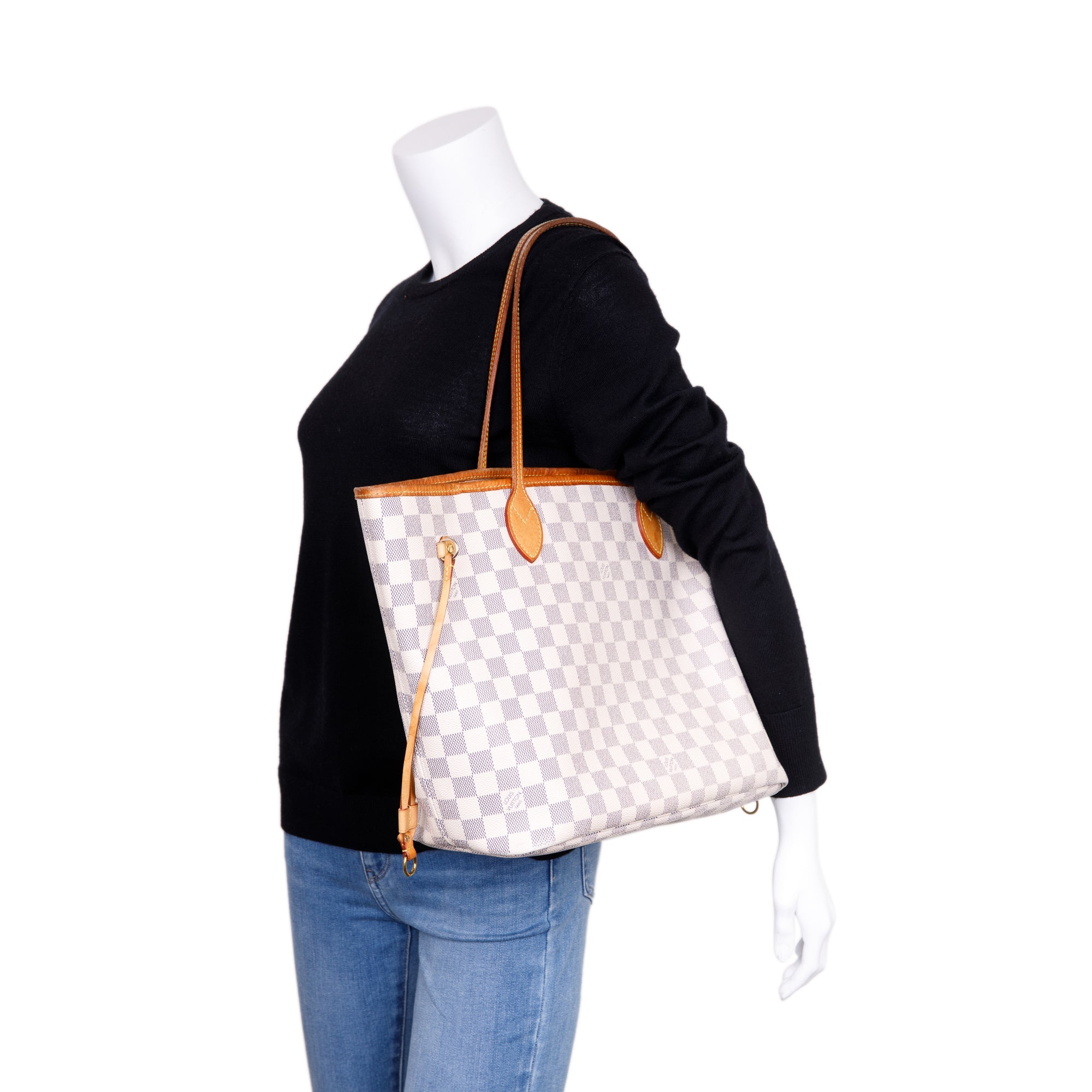 Louis Vuitton Damier Azur Neverfull MM w/ Pouch