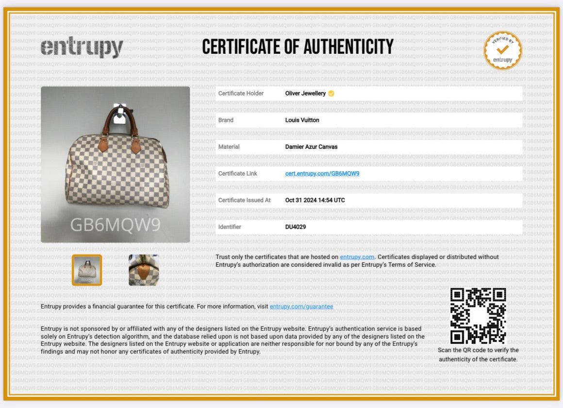 Louis Vuitton Damier Azur Speedy 35