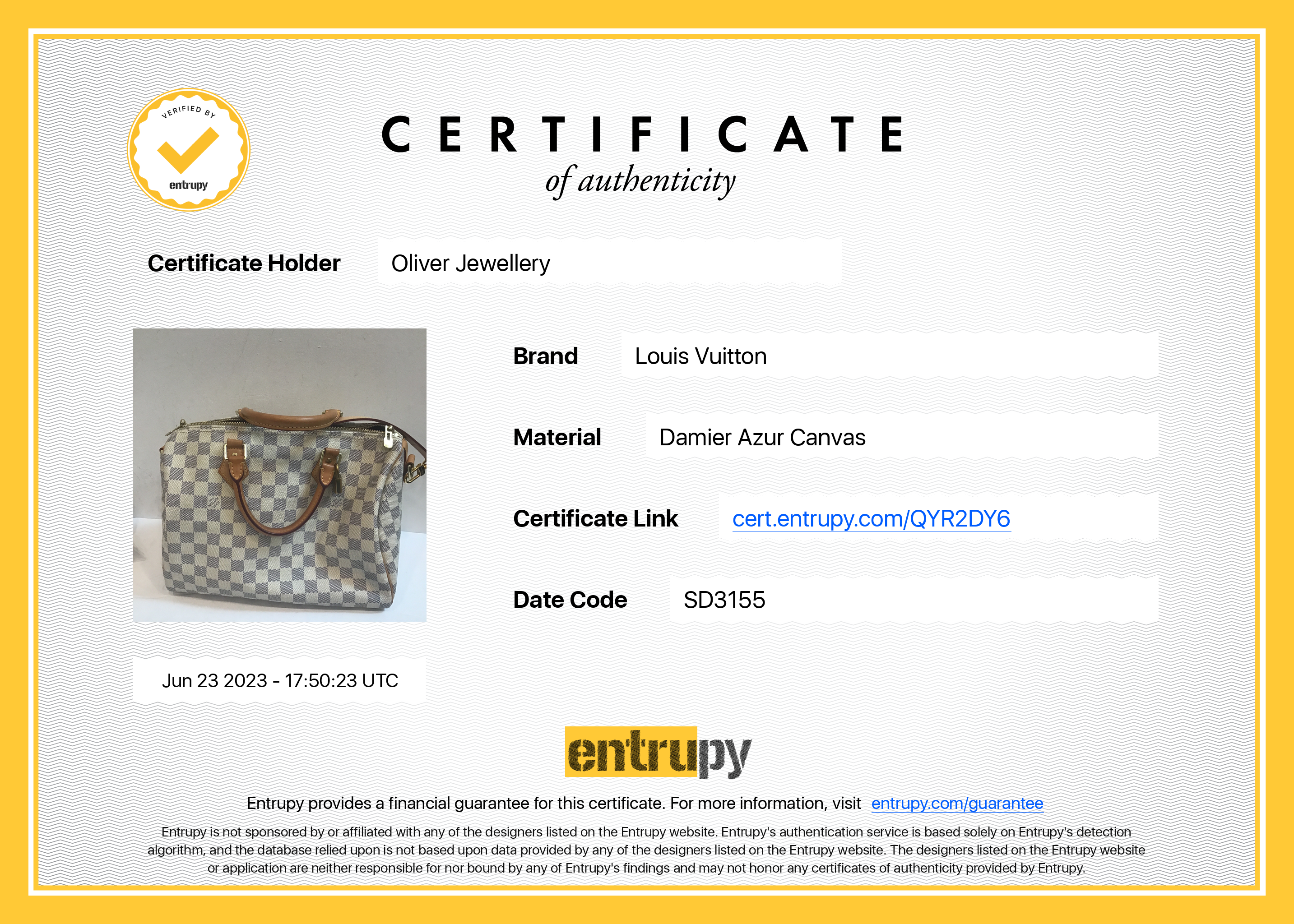 Louis Vuitton Damier Azur Speedy Bandouliere 30