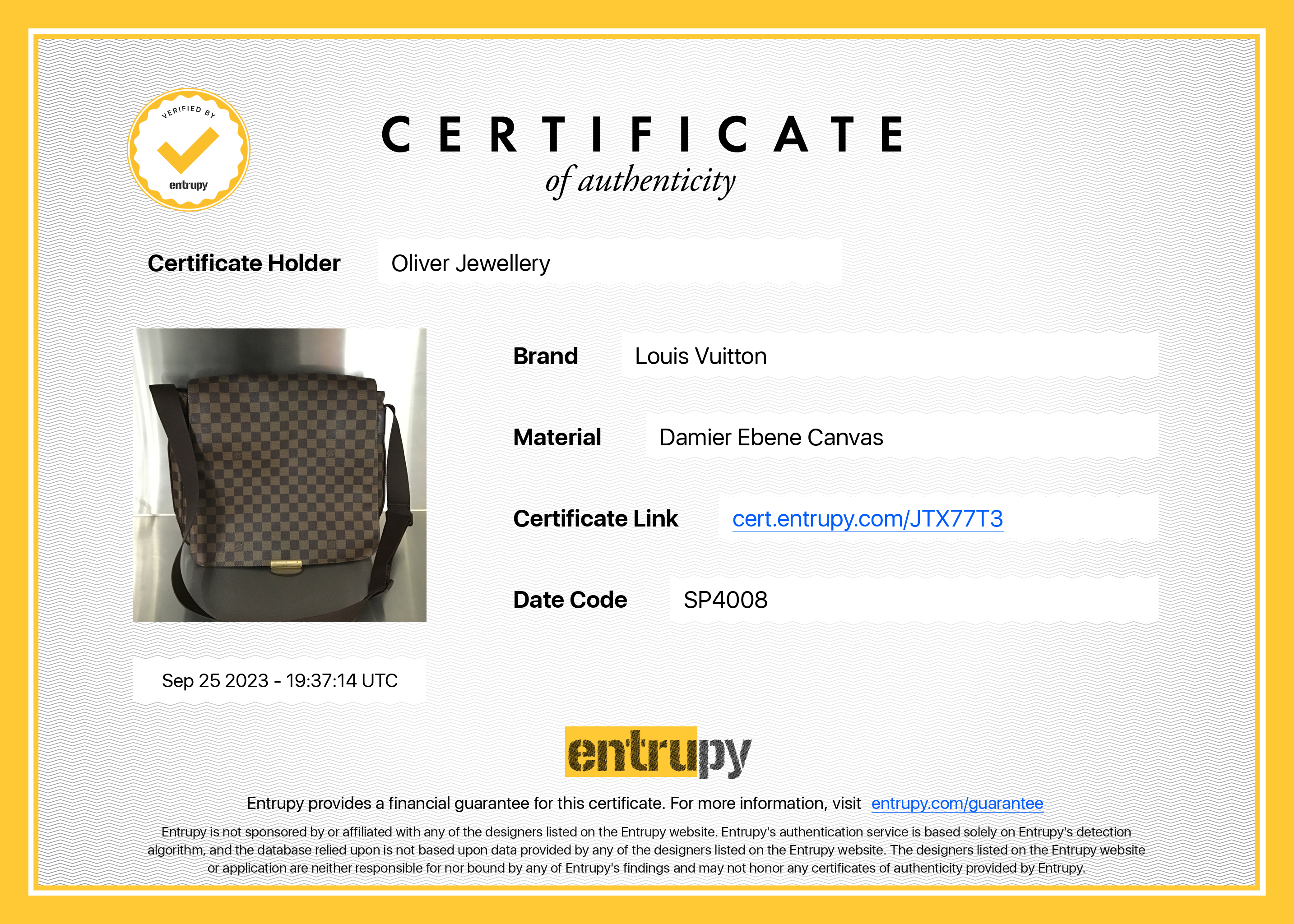 Louis Vuitton Damier Ebene Abbesses Messenger Bag