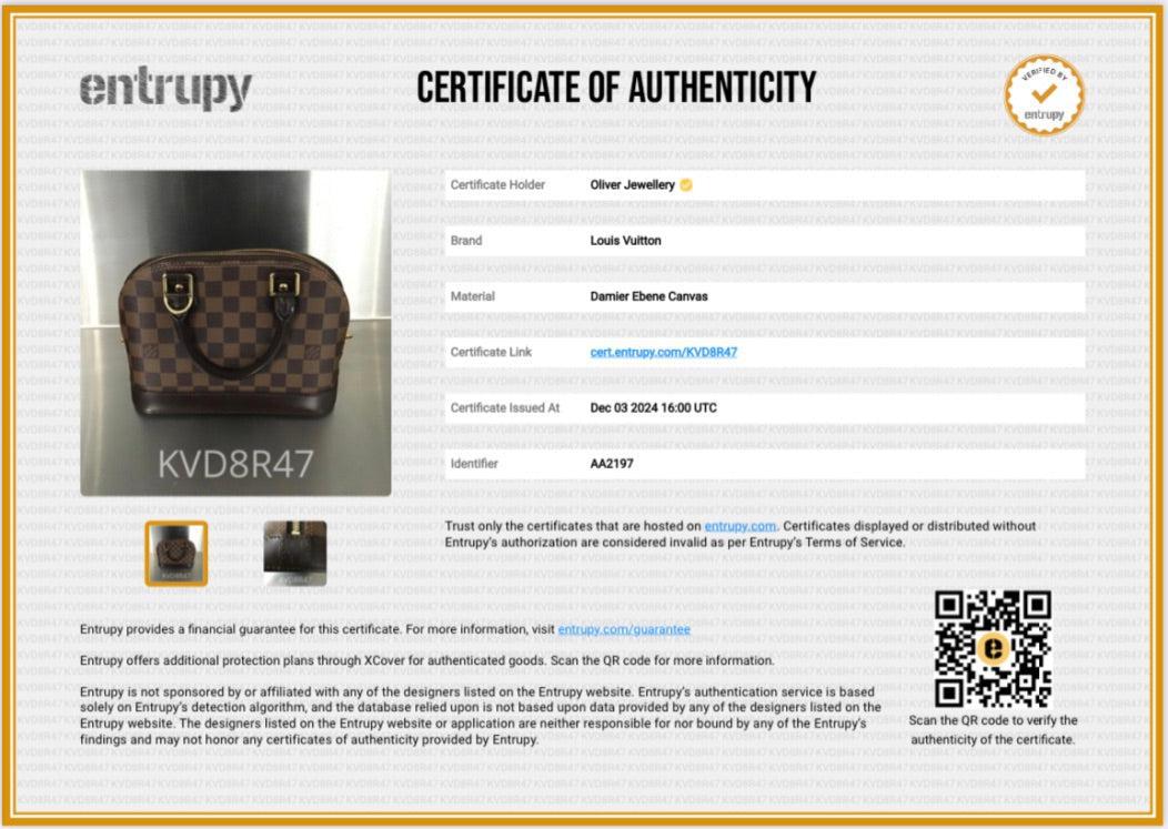 Louis Vuitton Damier Ebene Alma BB w/ Strap