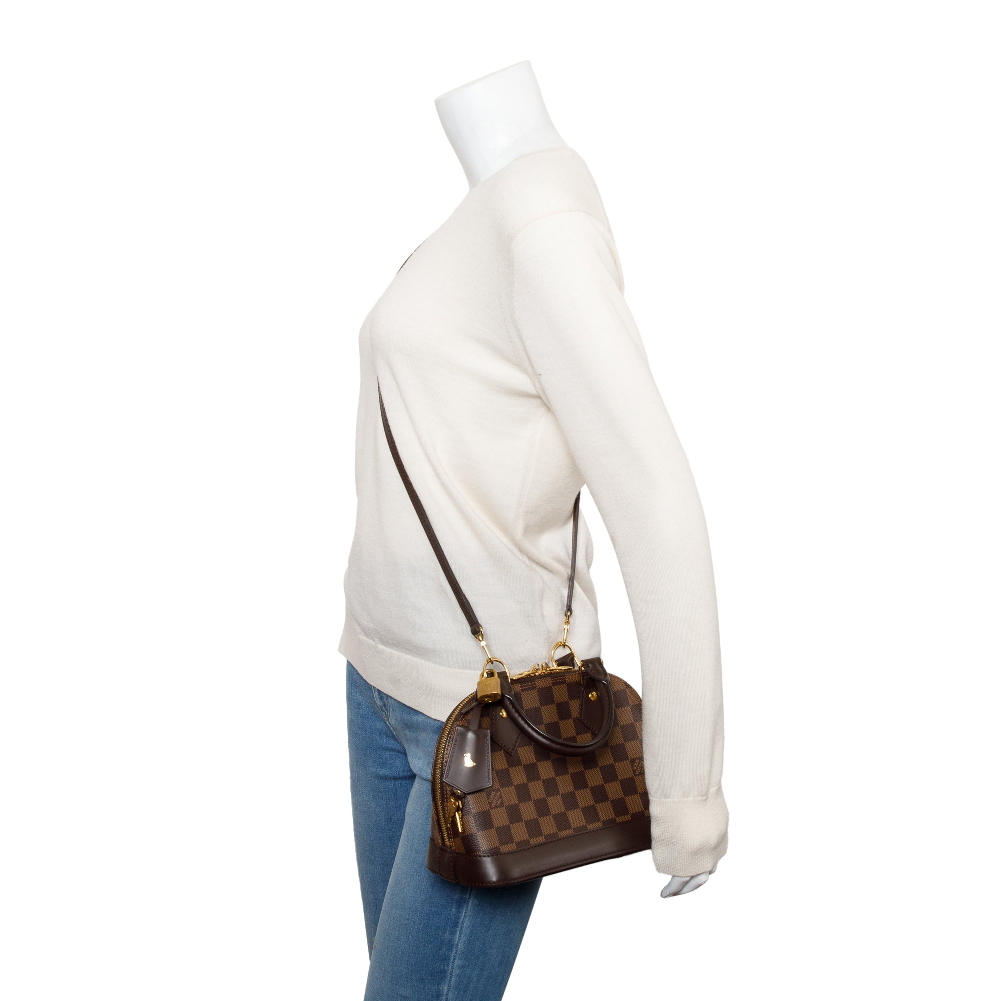 Louis Vuitton Damier Ebene Alma BB w/ Strap & Box