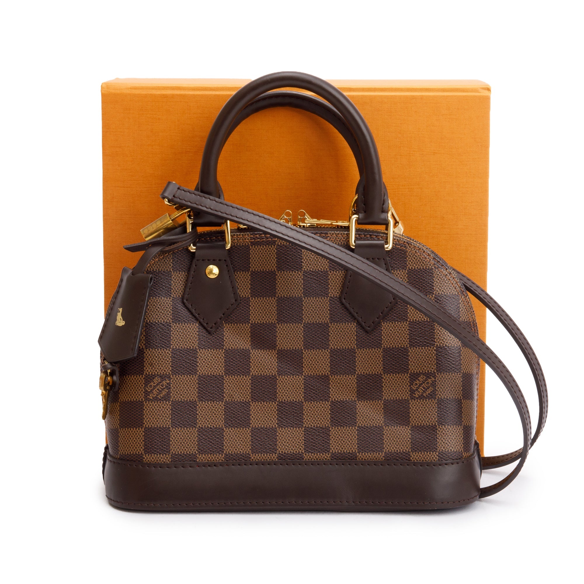 Louis Vuitton Damier Ebene Alma BB w/ Strap & Box