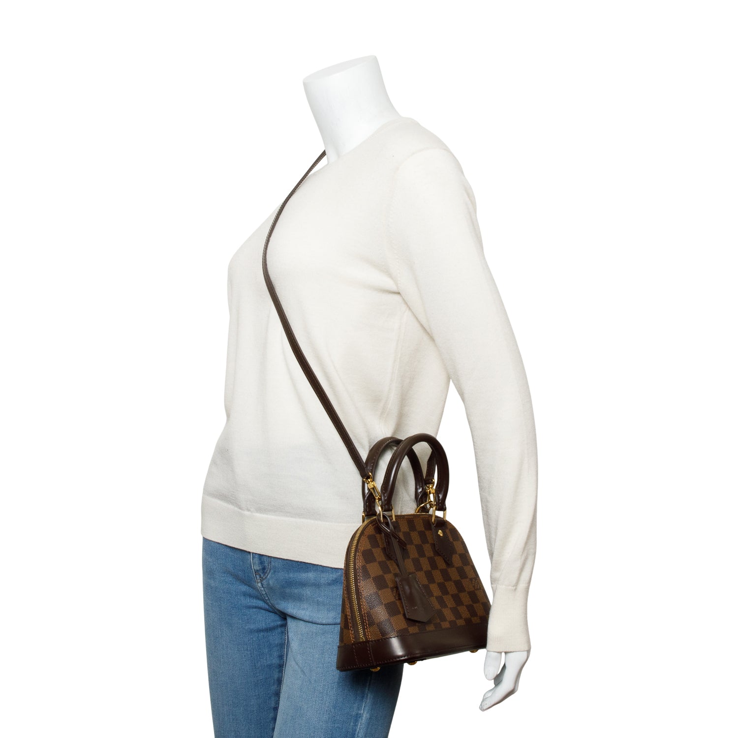 Louis Vuitton Damier Ebene Alma BB w/ Strap & Box