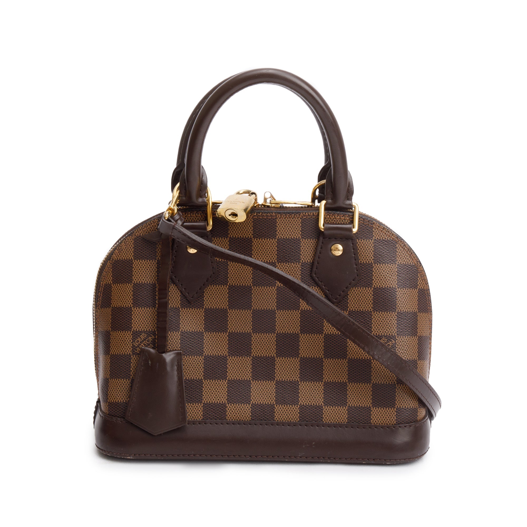 Louis Vuitton Damier Ebene Alma BB w/ Strap & Receipt