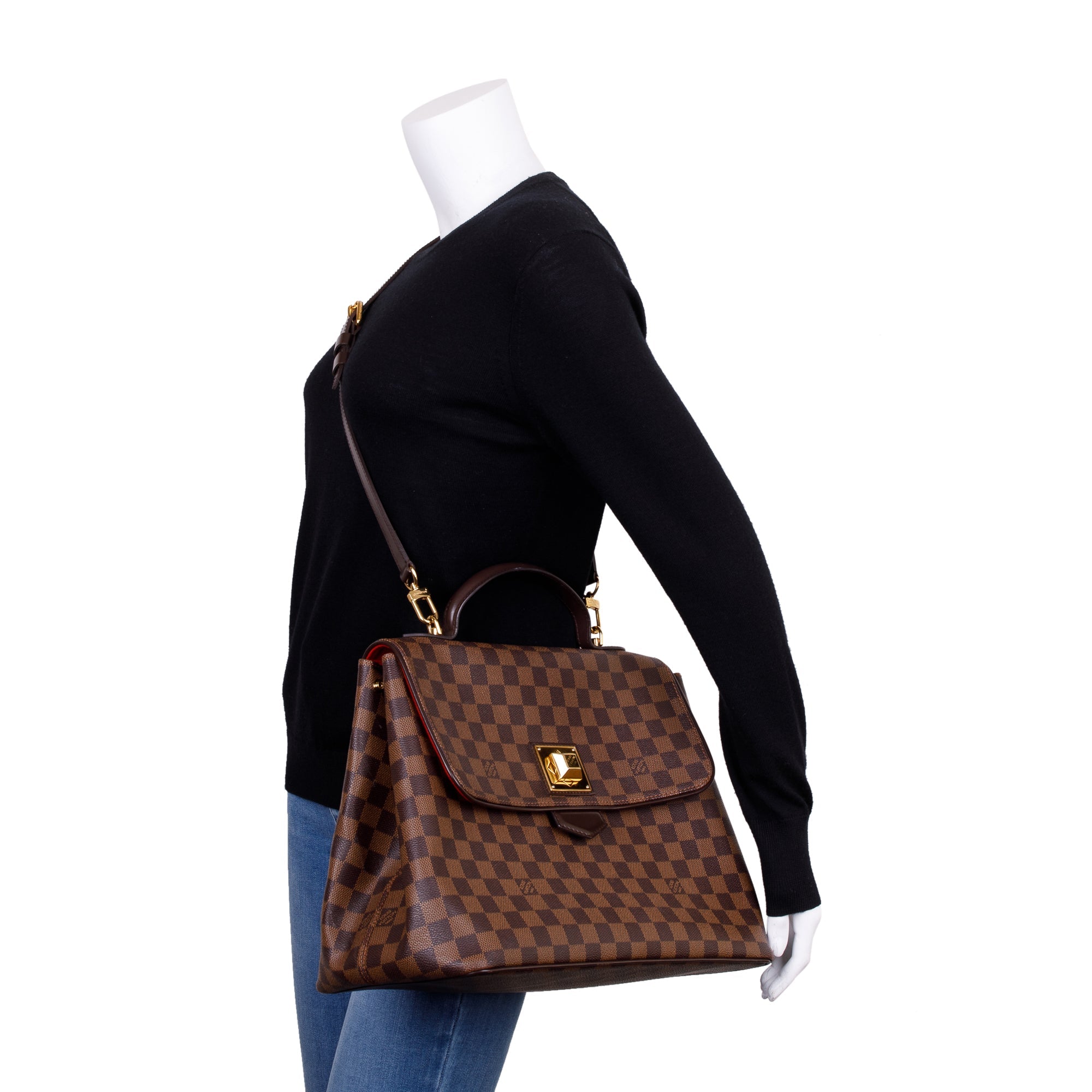 Louis Vuitton Damier Ebene Bergamo GM w/ Strap